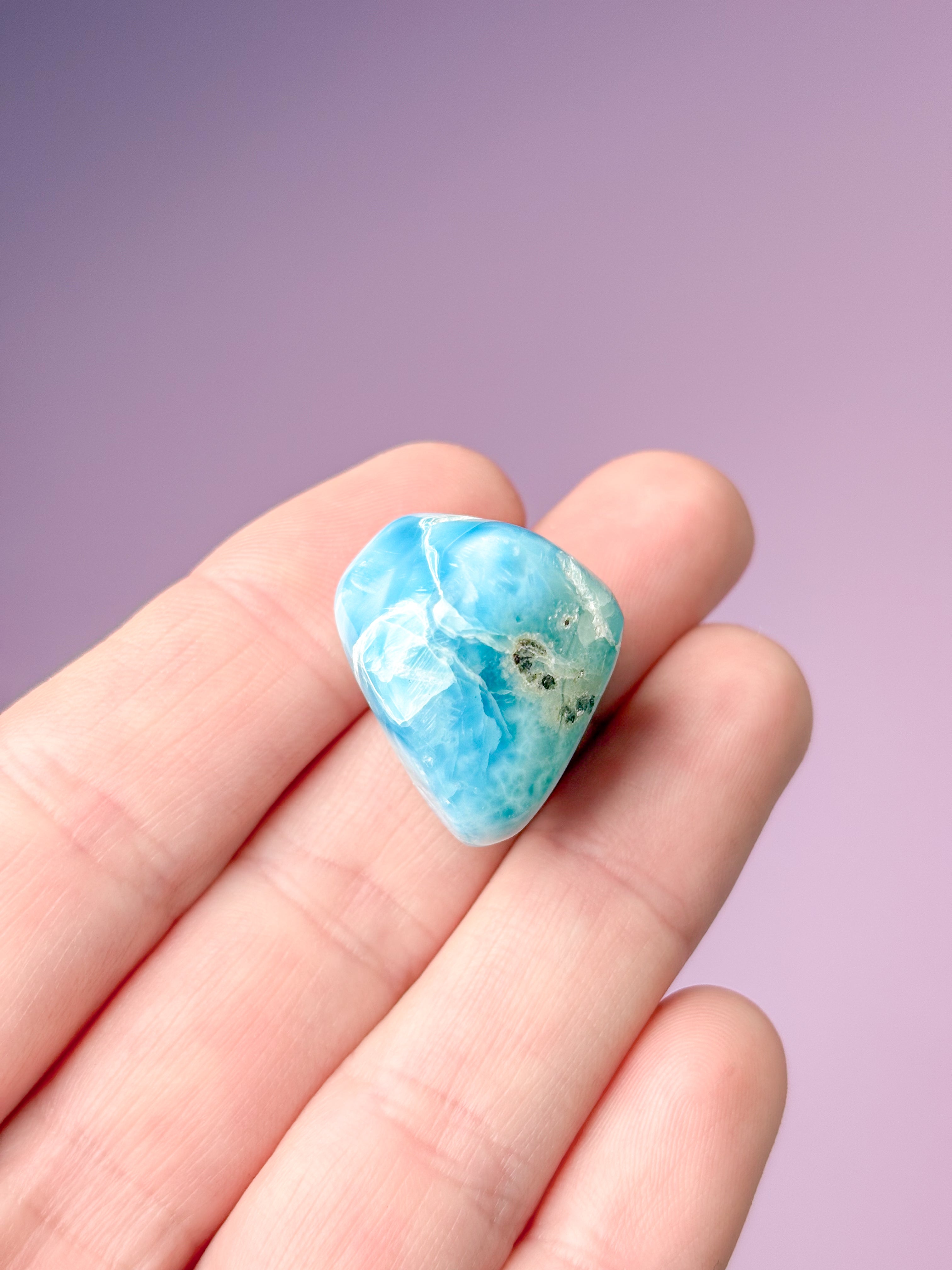 Larimar Pocket Stone Polished (No. 32) Exclusive Quality