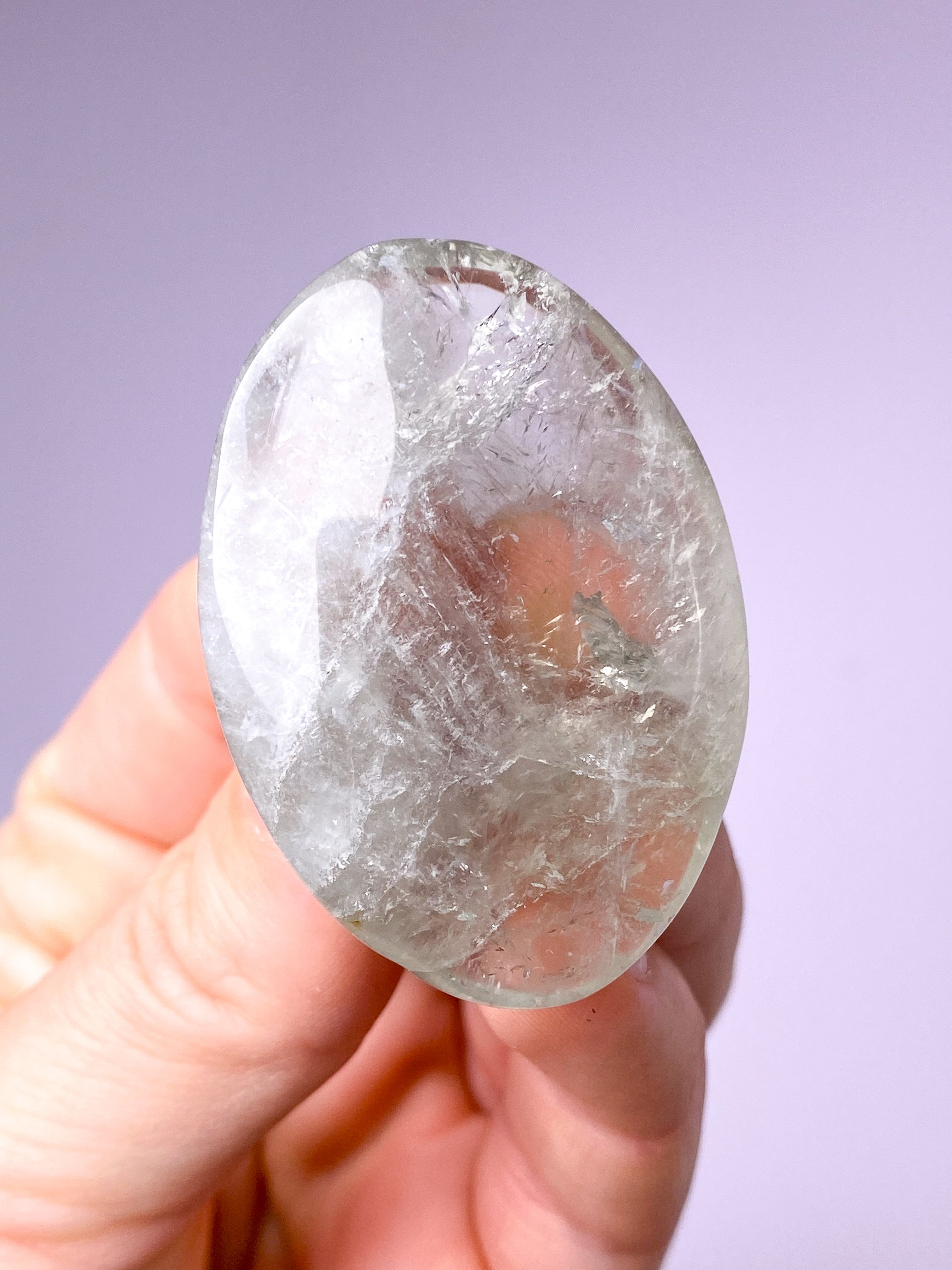 Prasiolit Palmstone (Nr. 13) Grøn Ametyst