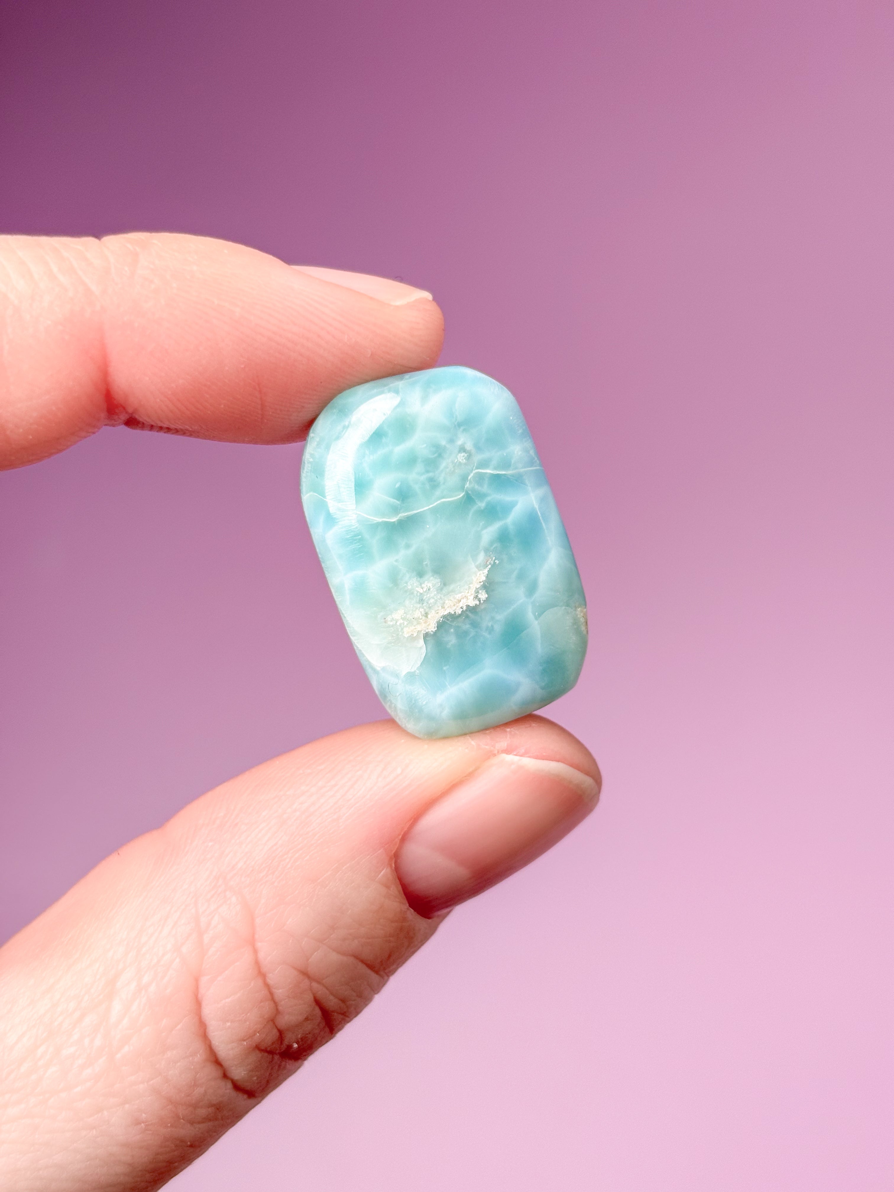 Larimar Pocket Stone Polished (No. 41) Exclusive Quality