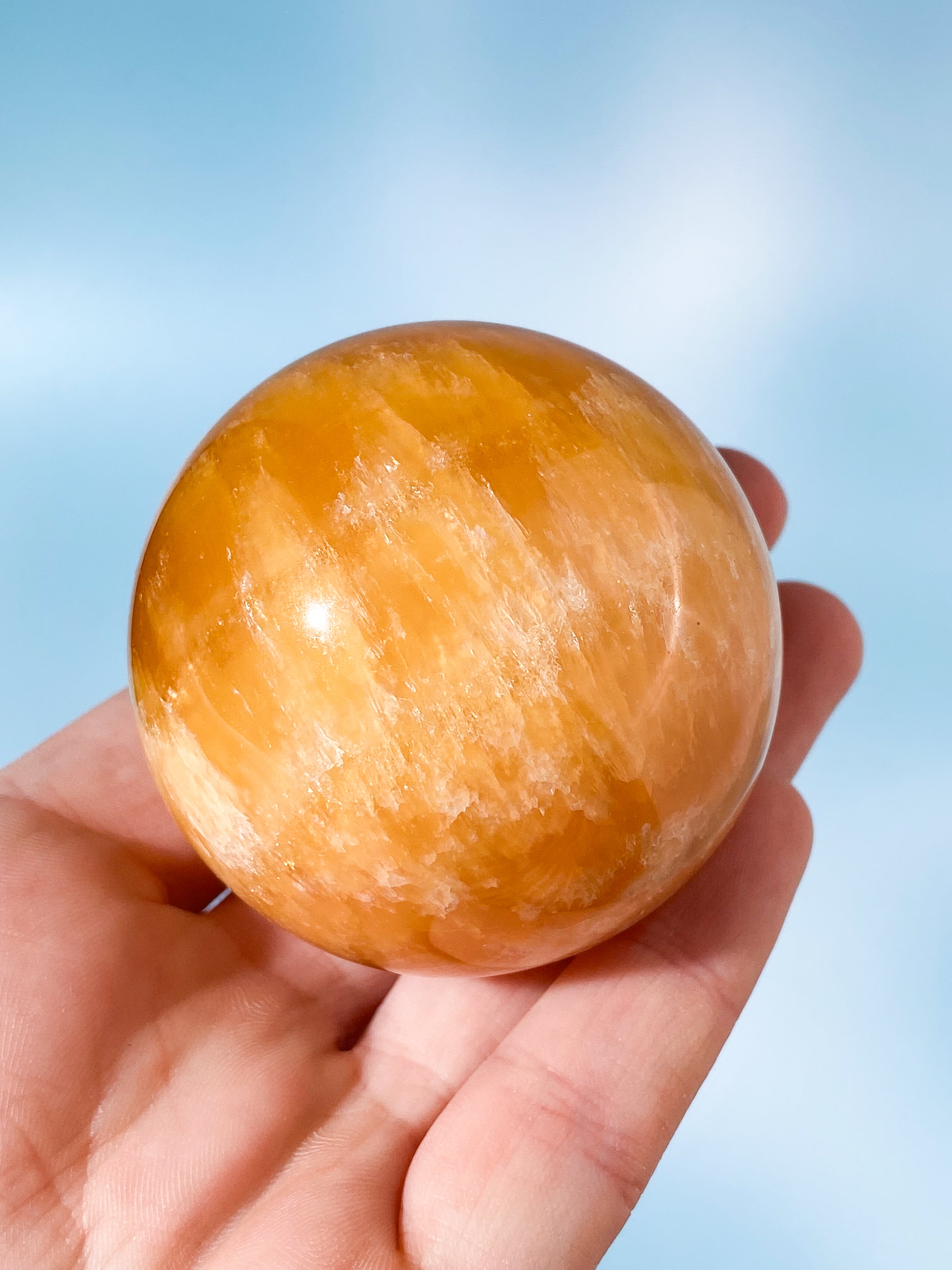 Orange Calcit Kugle (Nr. 1)