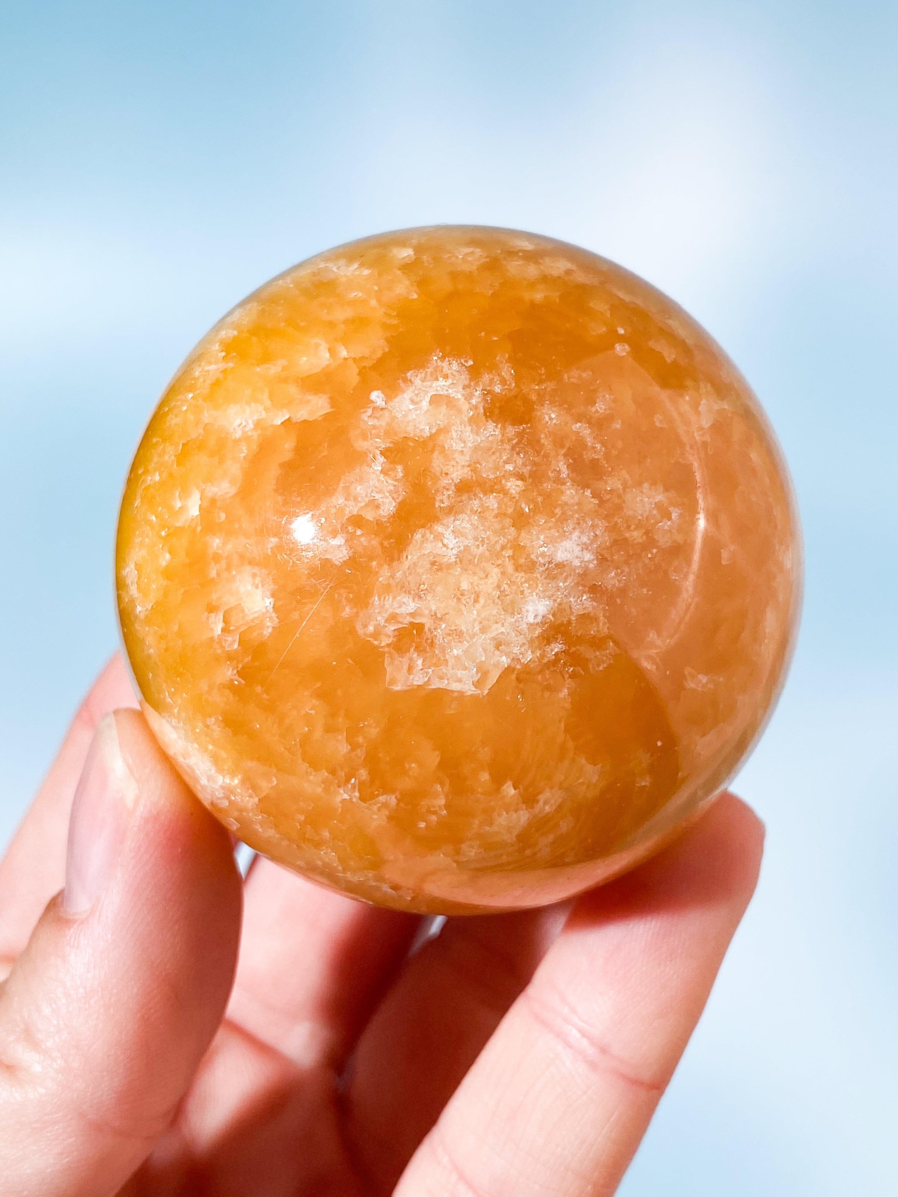 Orange Calcit Kugle (Nr. 1)