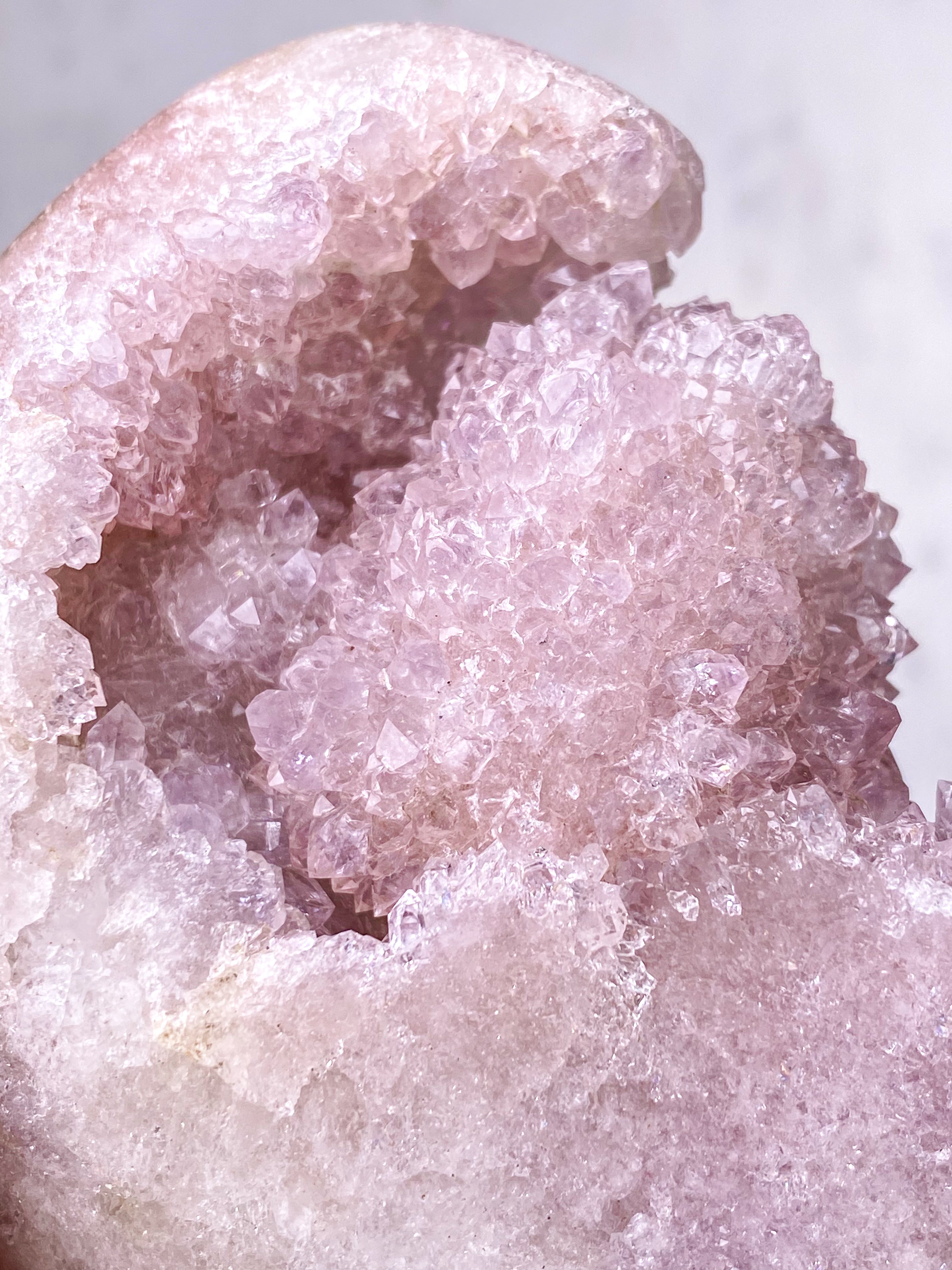 Druzy Pink Ametyst Hjerte (Nr. 2)