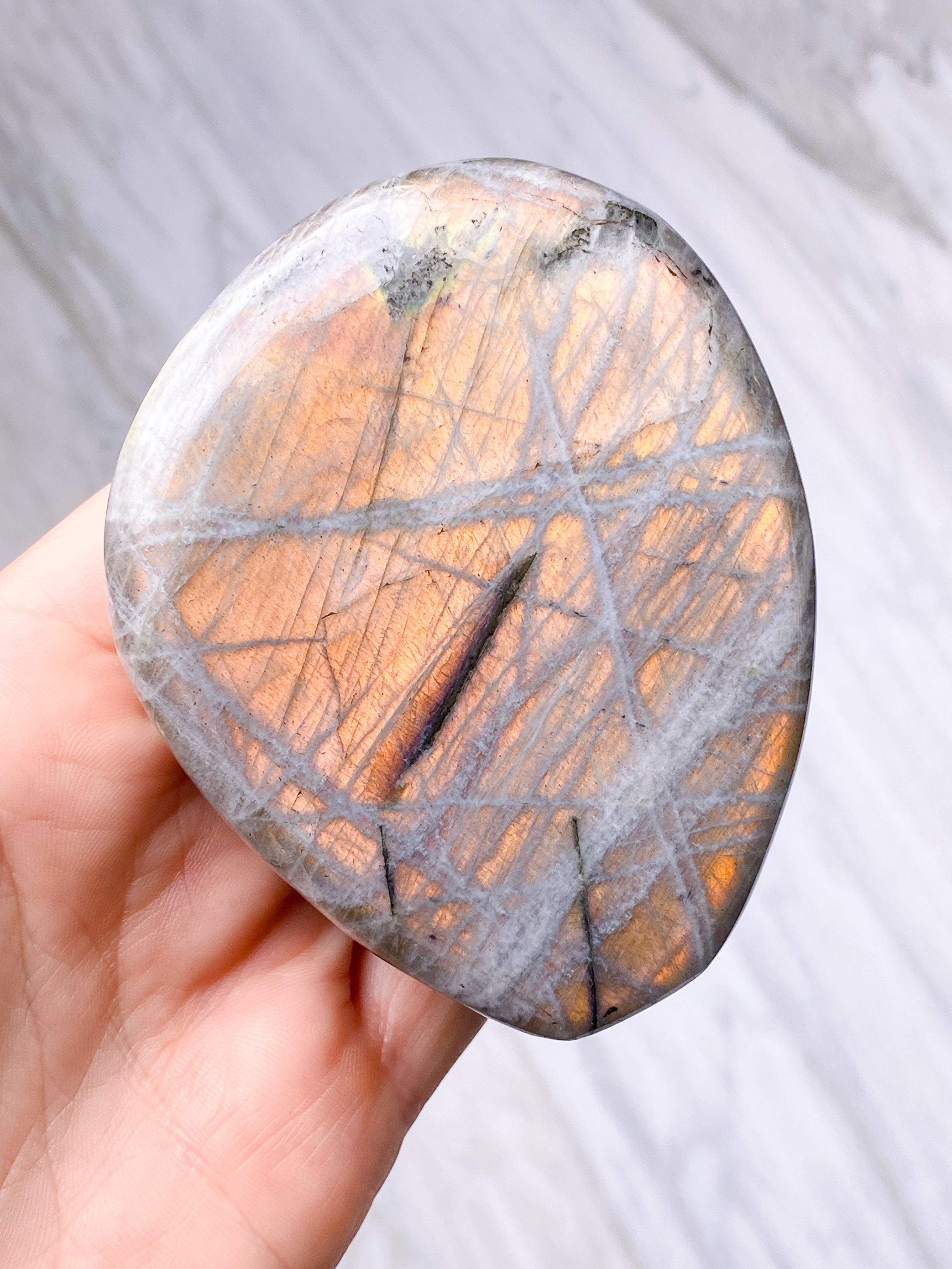 Guld labradorite hjärta