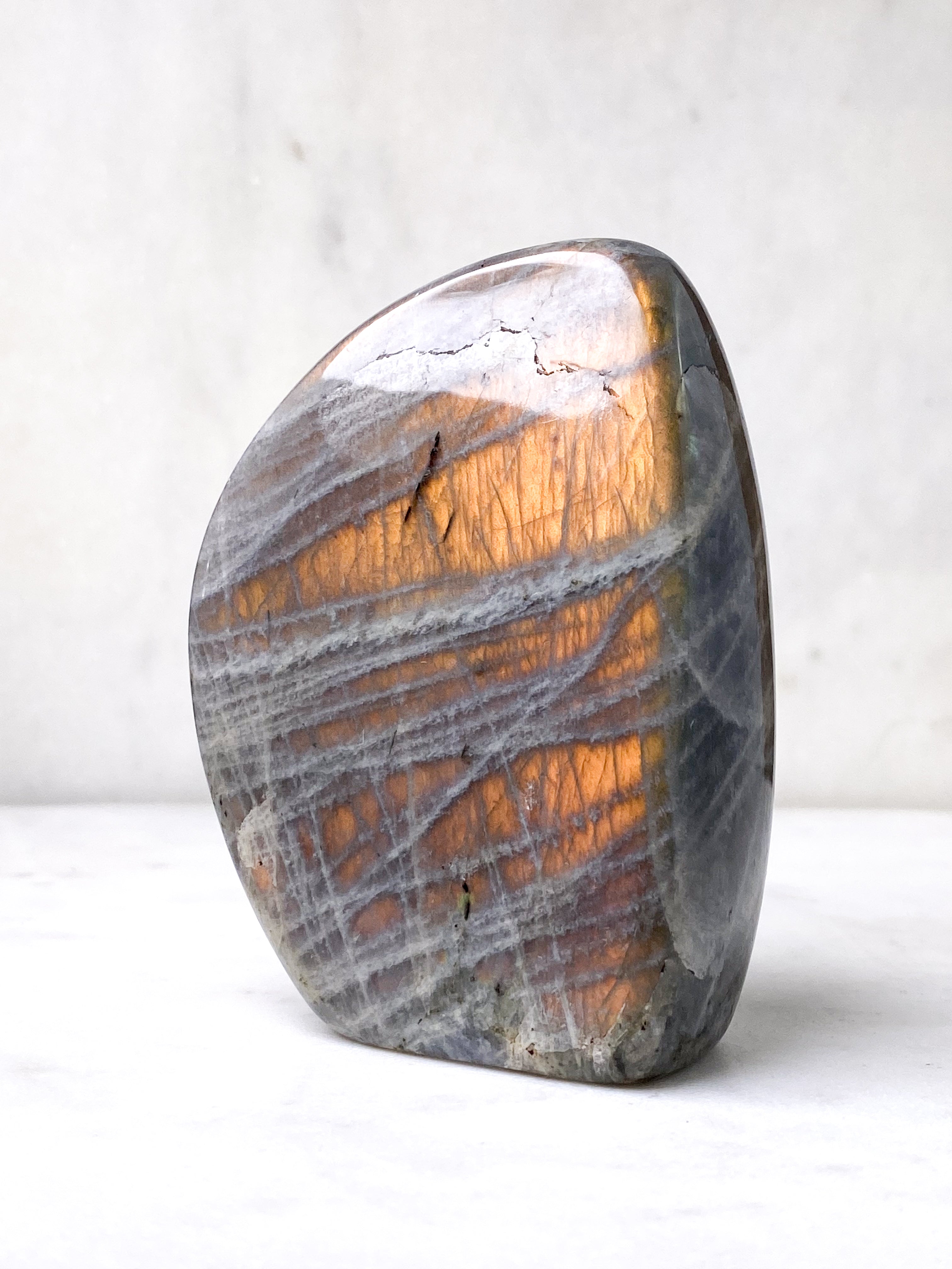 Guld labradorite hjärta