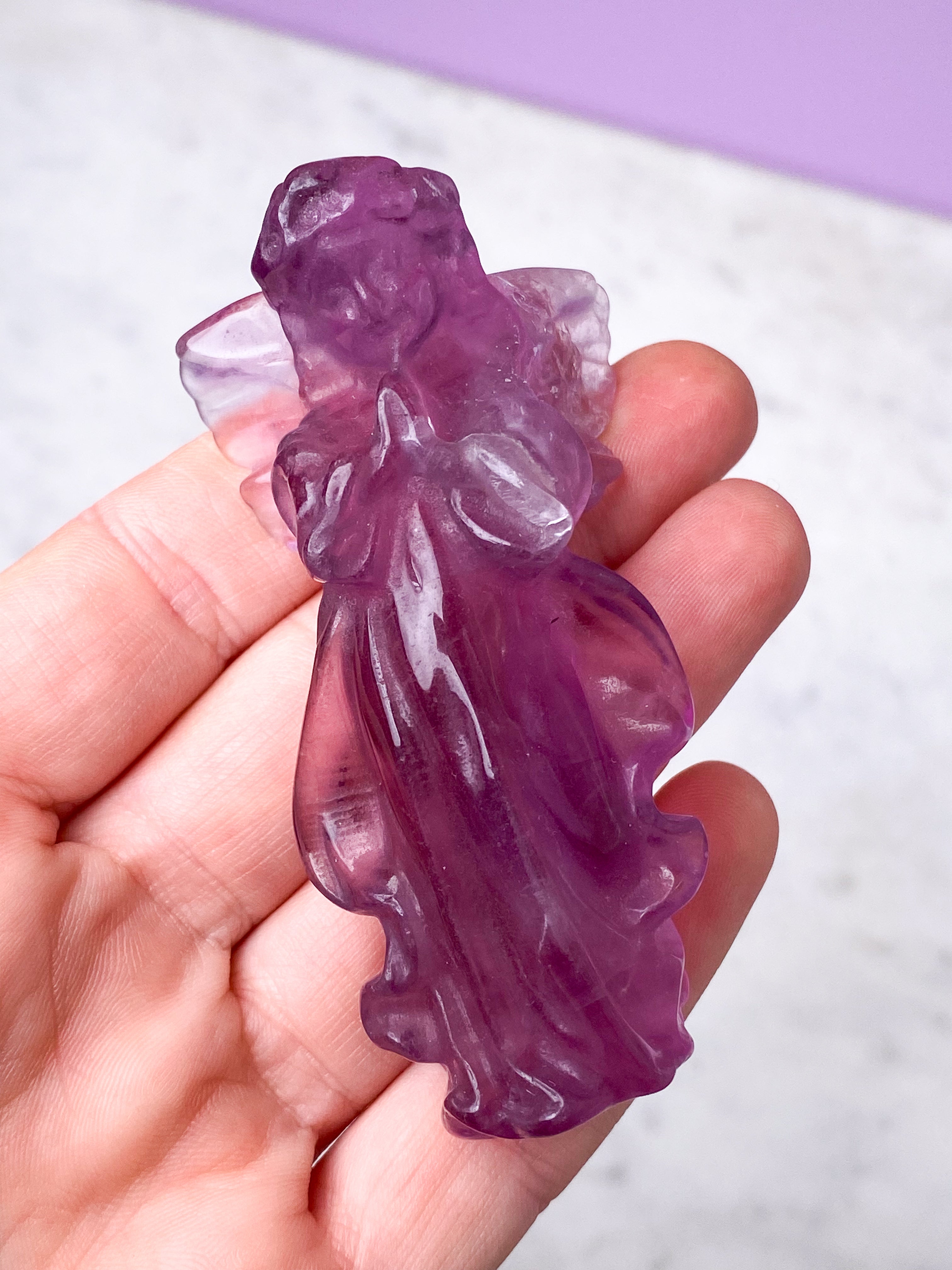 OUTLET - Pink Fluorit Engel (Nr. 5)