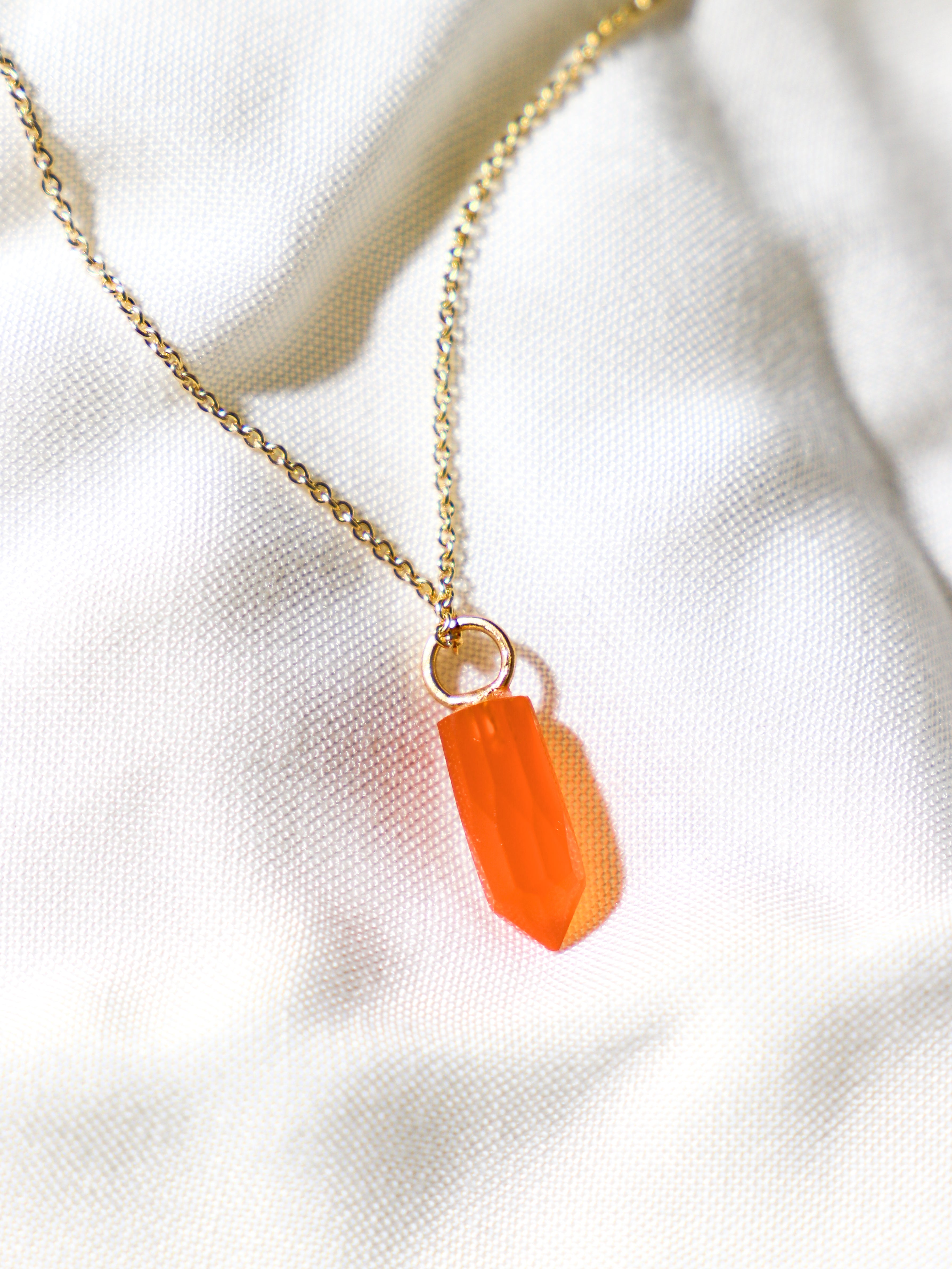 Karneol Spids Halskæde