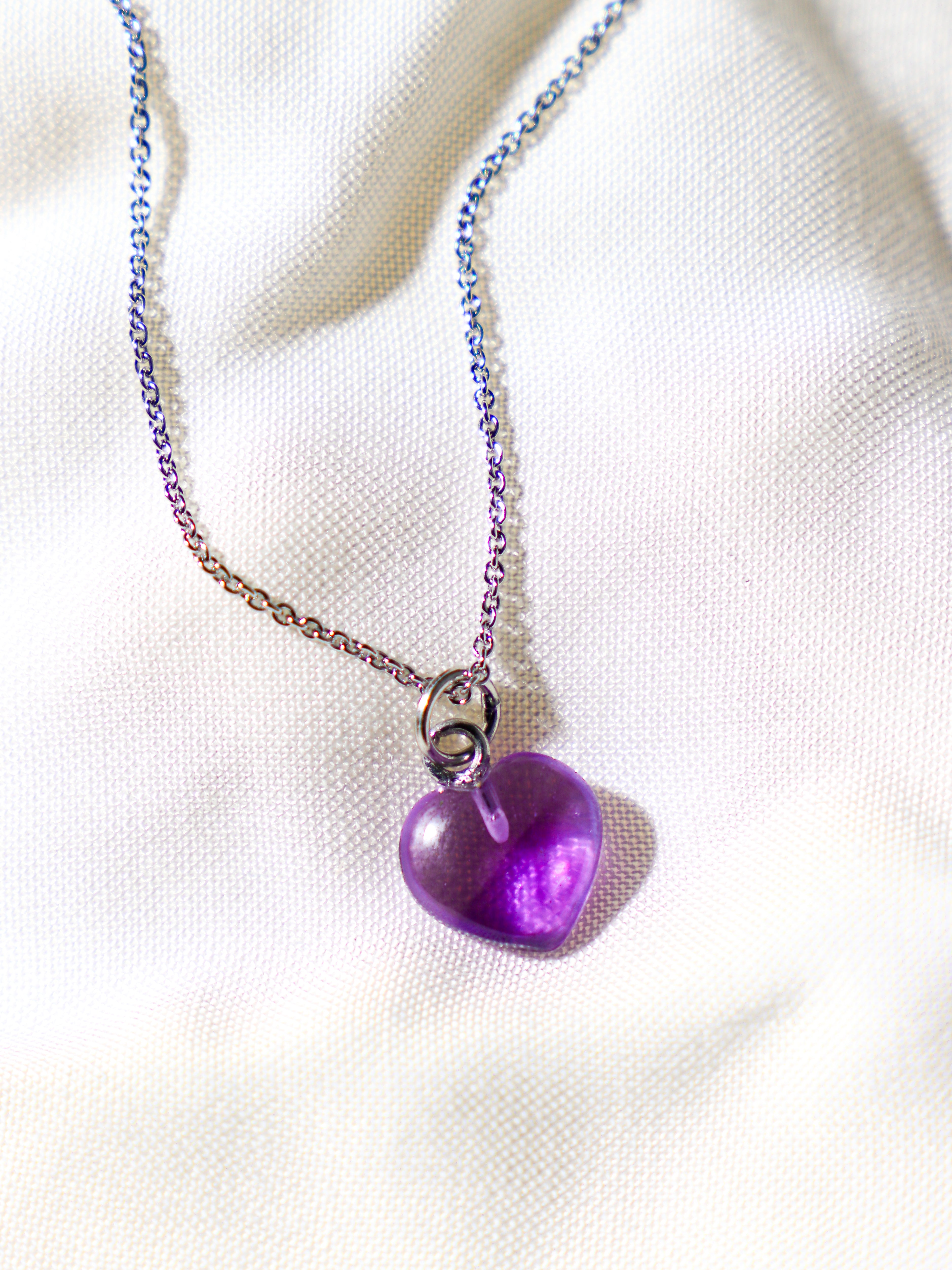 Ametyst MINI Hjerte Halskæde