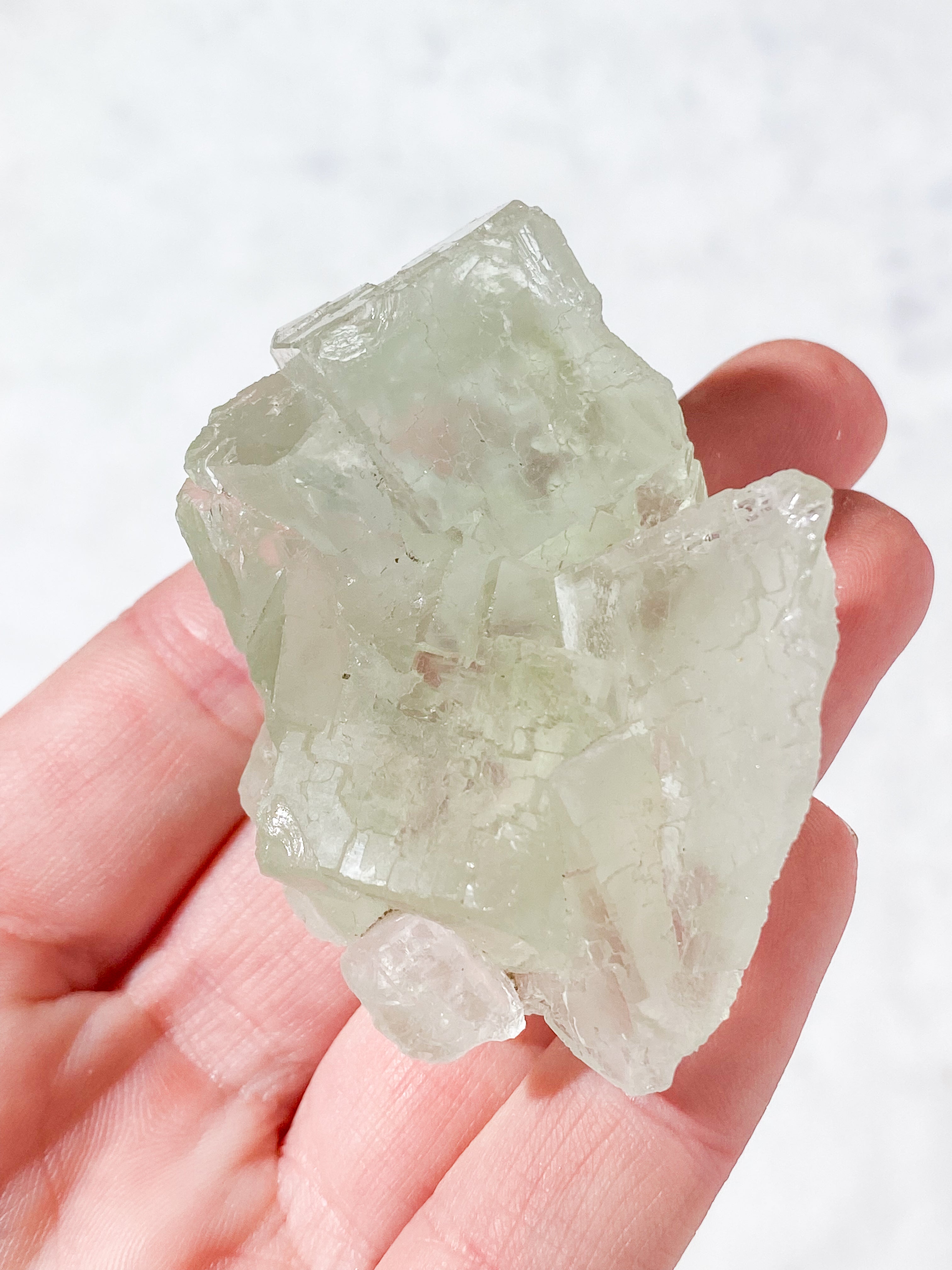 Mintgrön Fluoritkluster (Nr. 5) Exklusiv Kvalitet