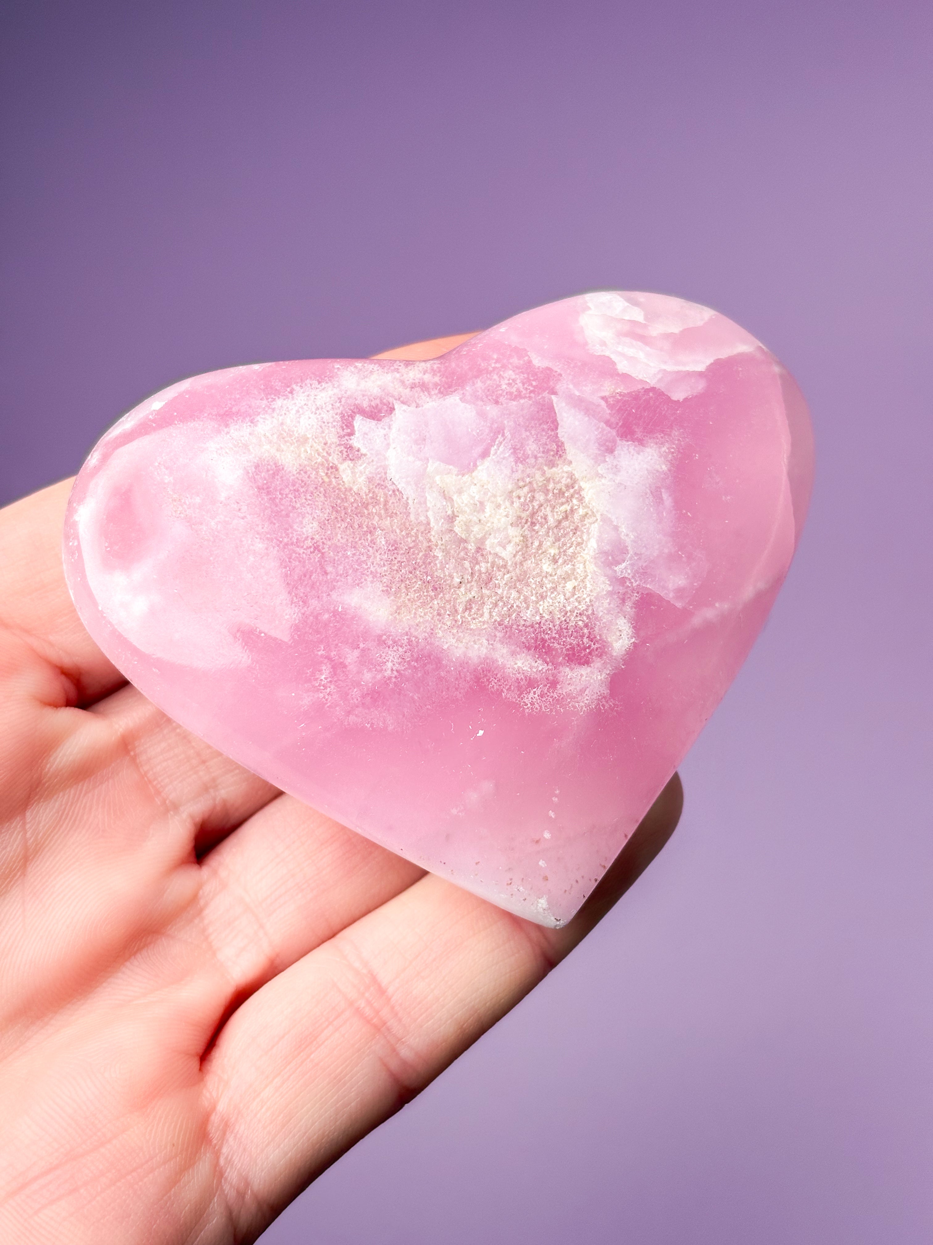 Pink Aragonit Hjerte (Nr. 7)