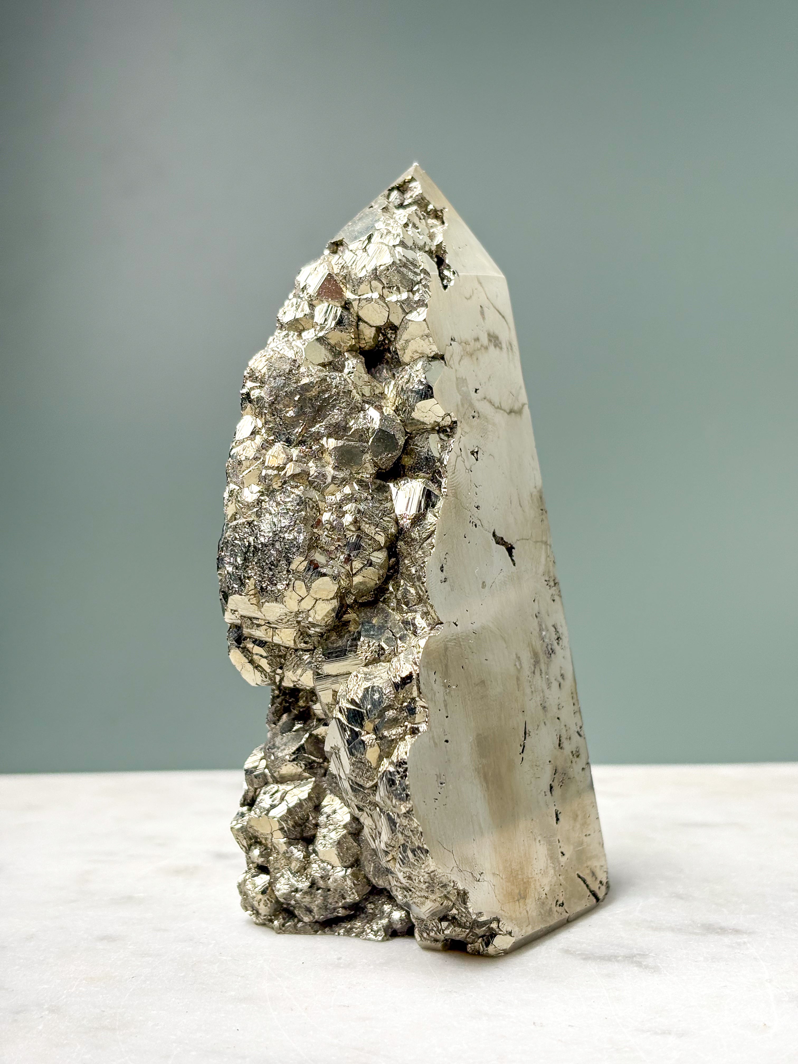 Druzy Pyrit Tårn (Nr. 2) Eksklusiv Kvalitet