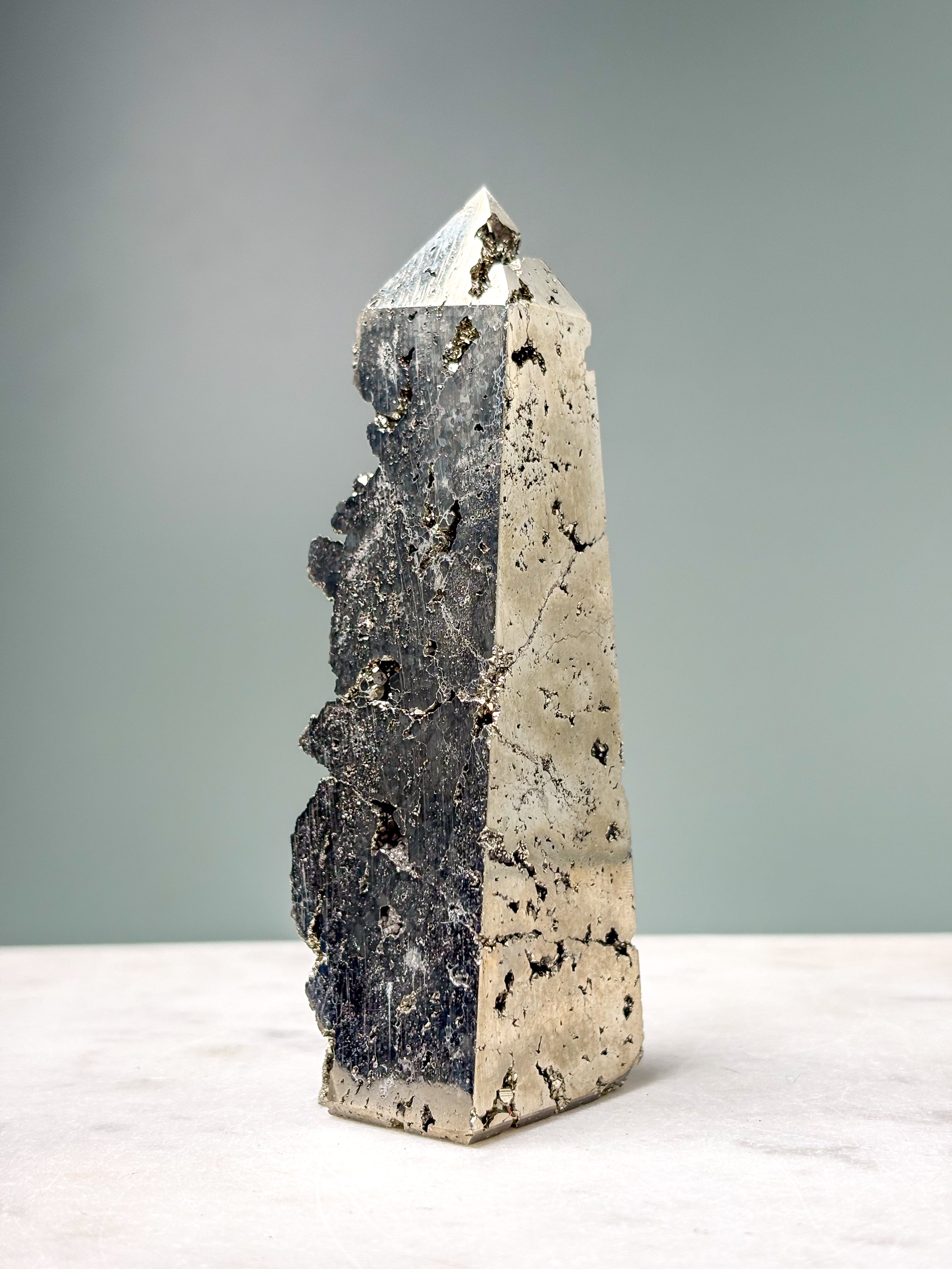 Druzy Pyrit Tårn (Nr. 5) Eksklusiv Kvalitet