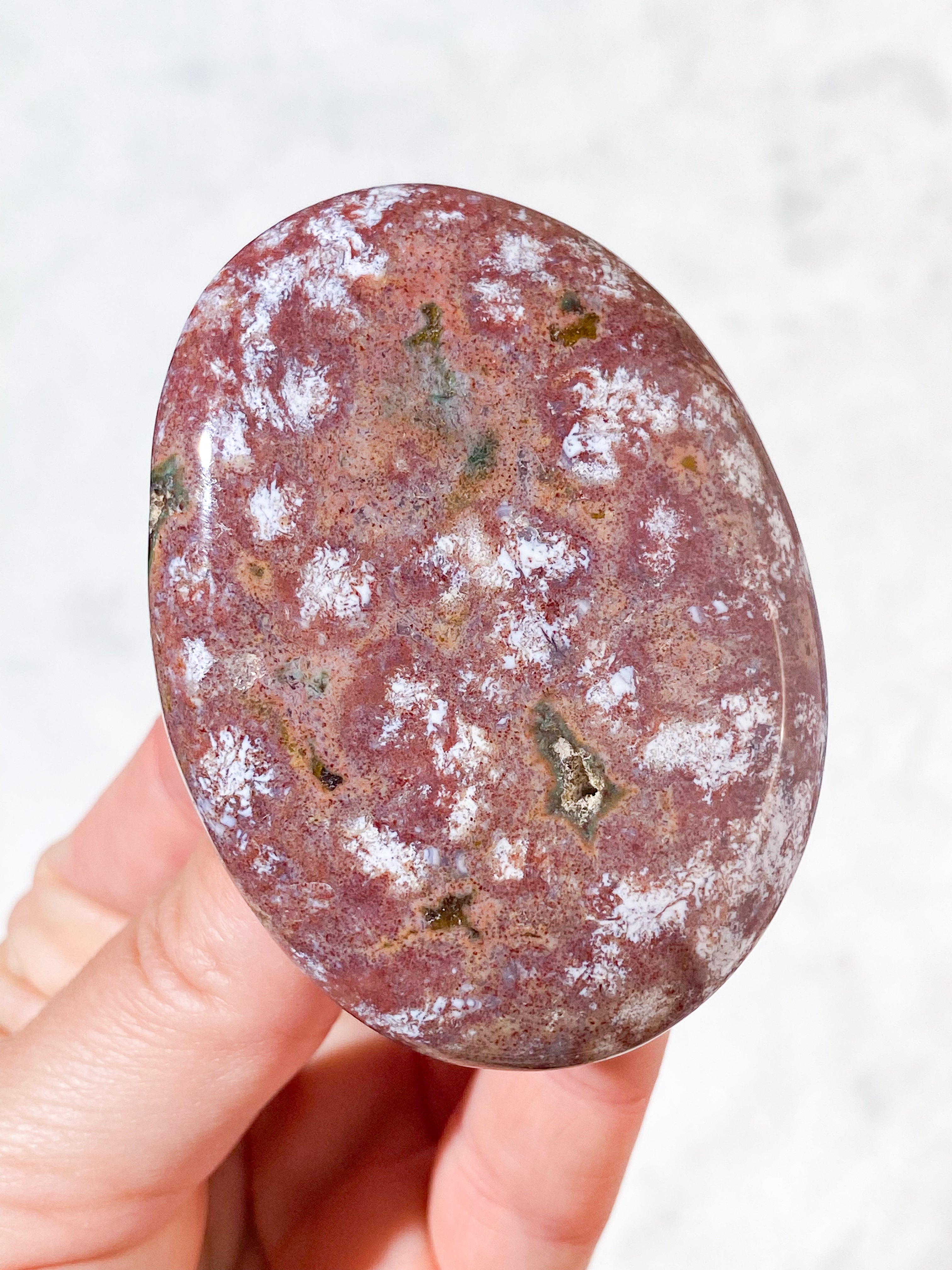 Rød Ocean Jaspis Palmstone (Nr. 3)