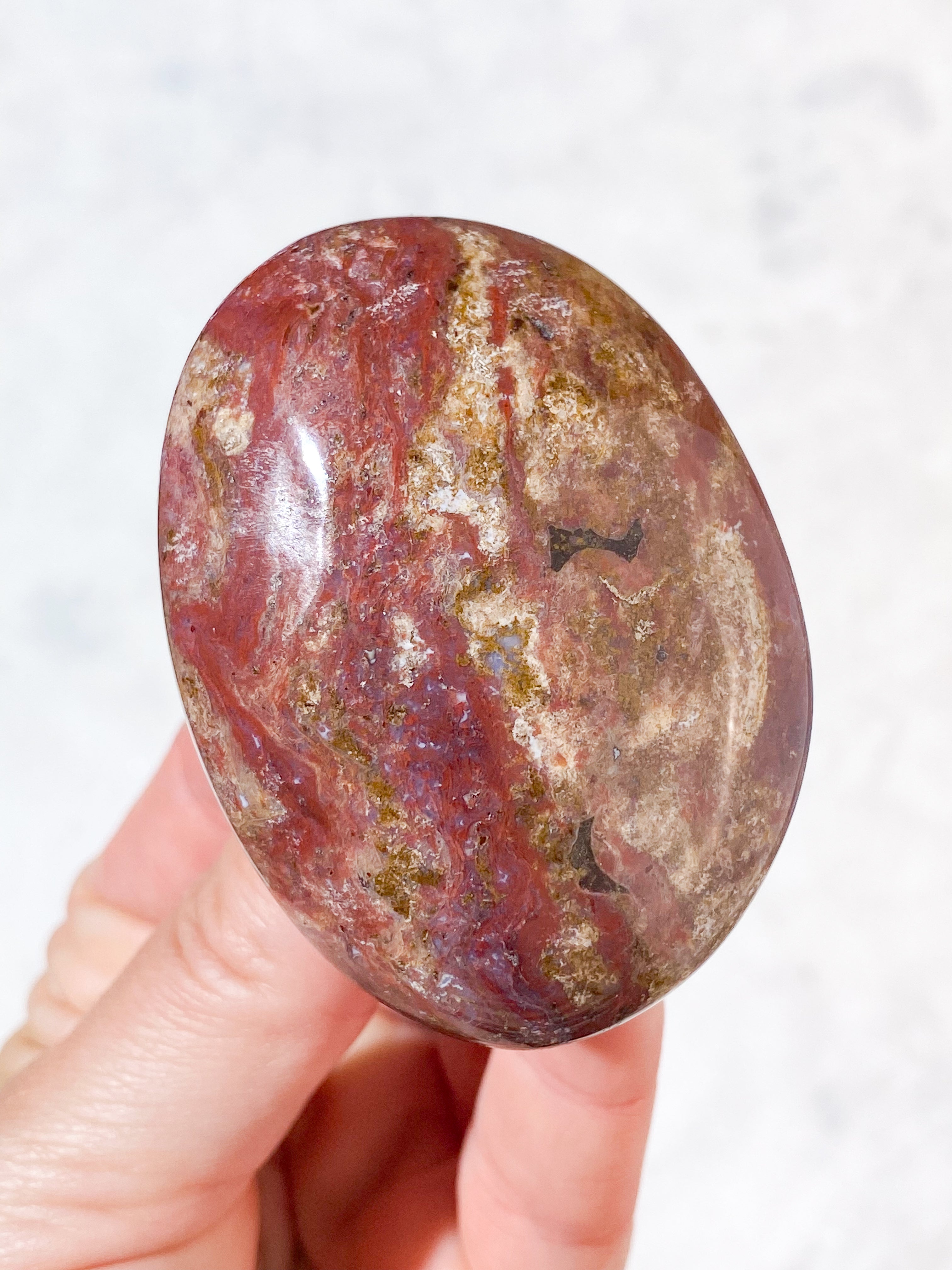 Rød Ocean Jaspis Palmstone (Nr. 4)