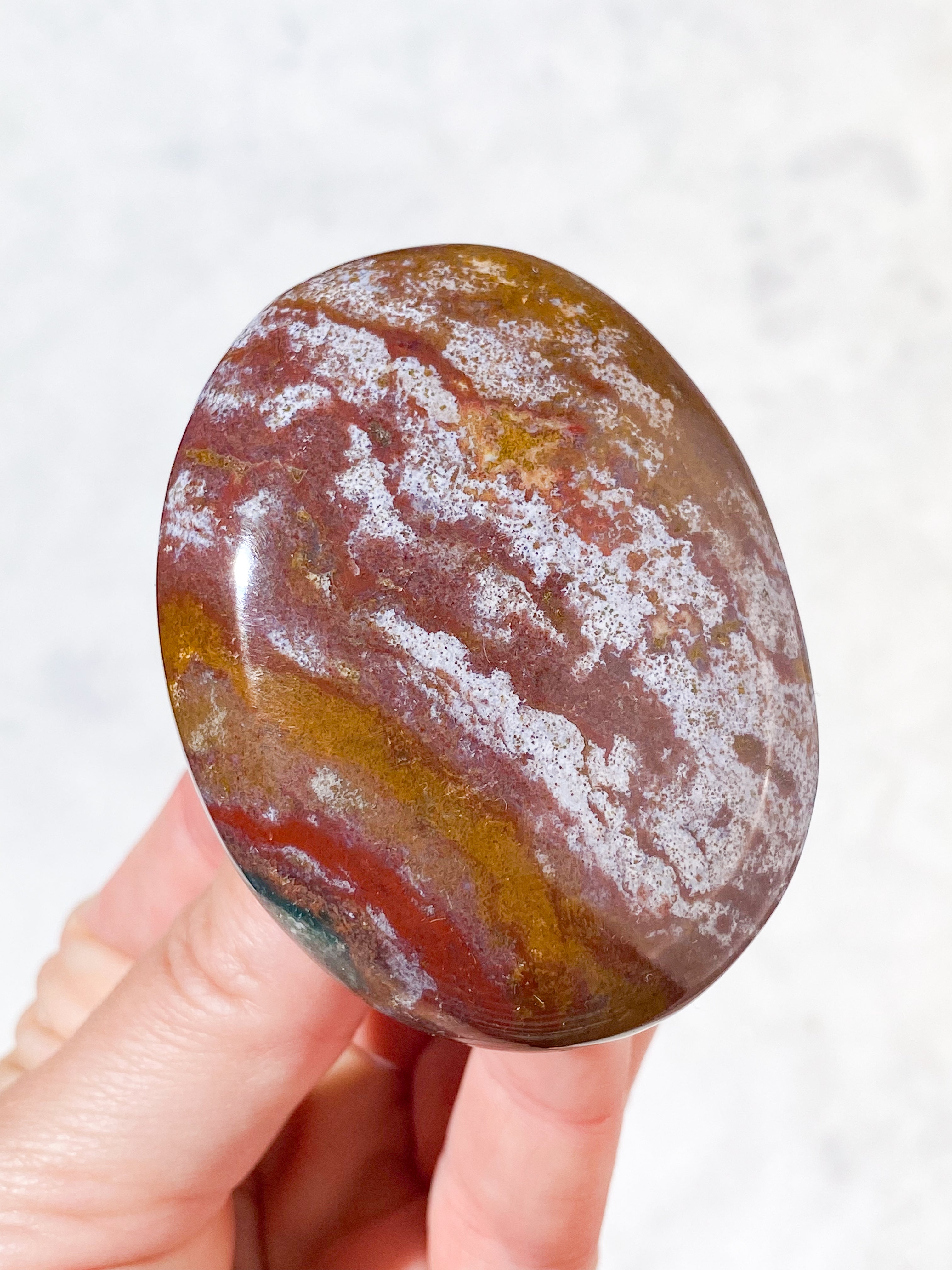 Rød Ocean Jaspis Palmstone (Nr. 5)