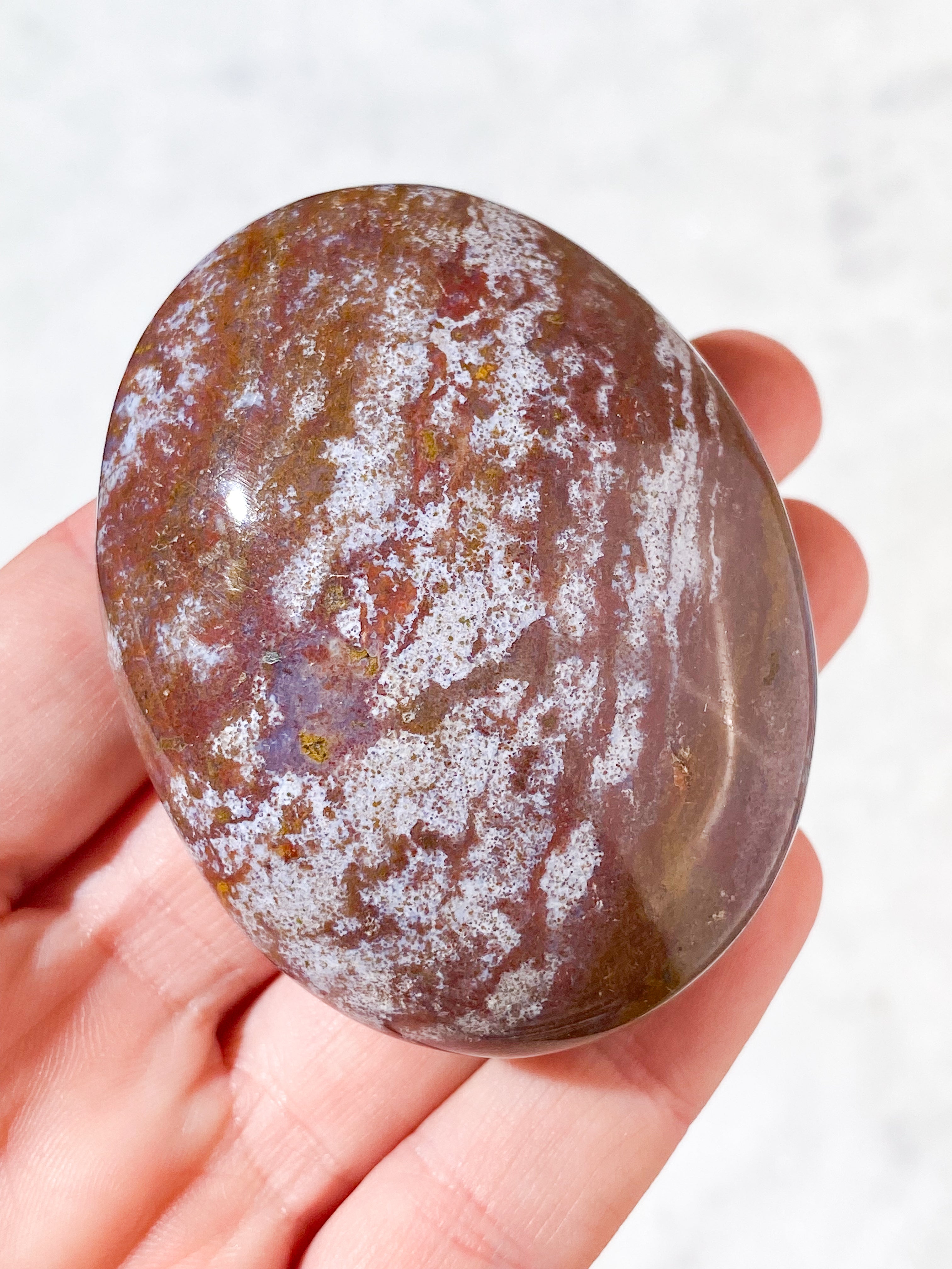 Rød Ocean Jaspis Palmstone (Nr. 5)