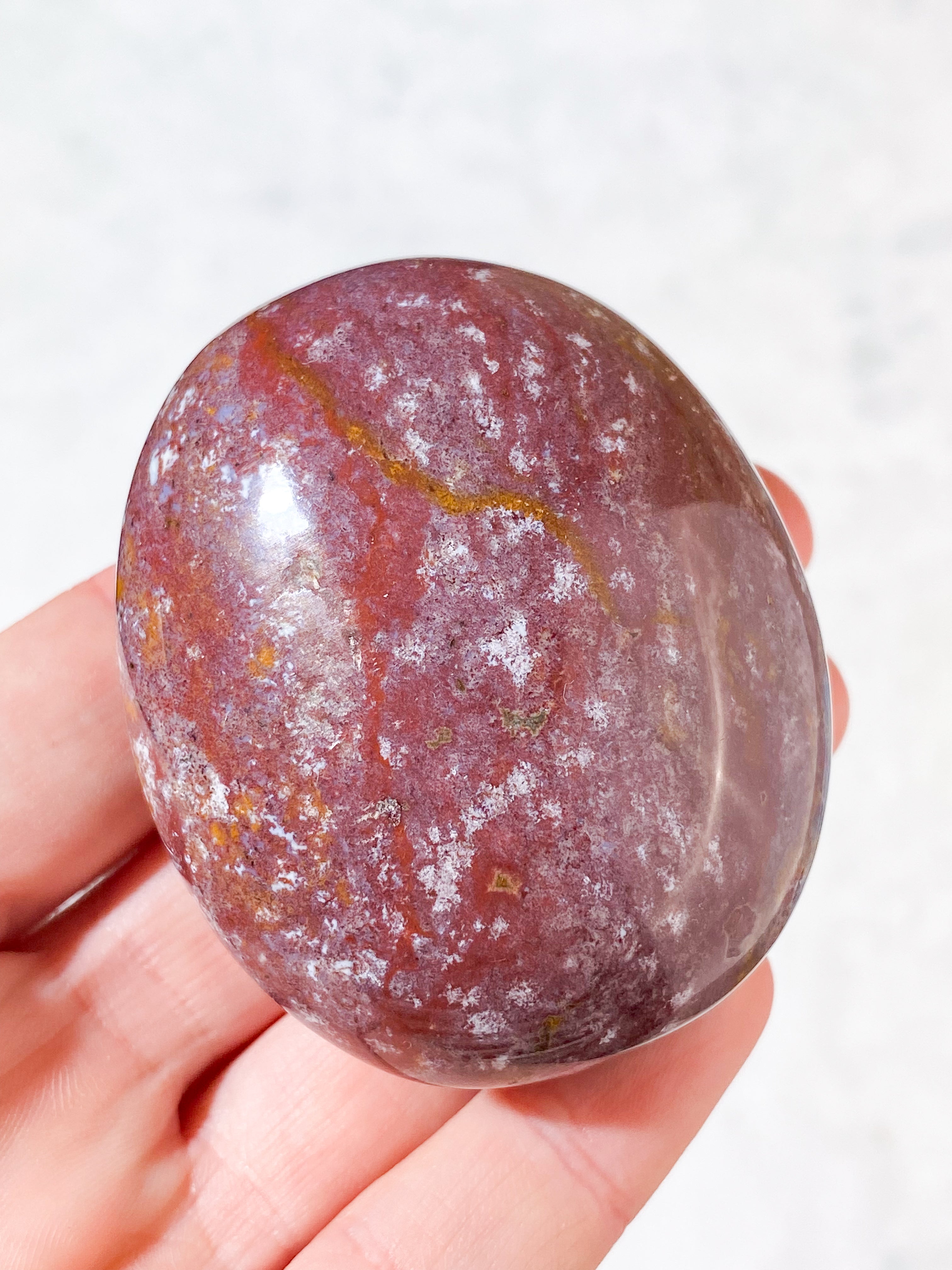 Rød Ocean Jaspis Palmstone (Nr. 7)
