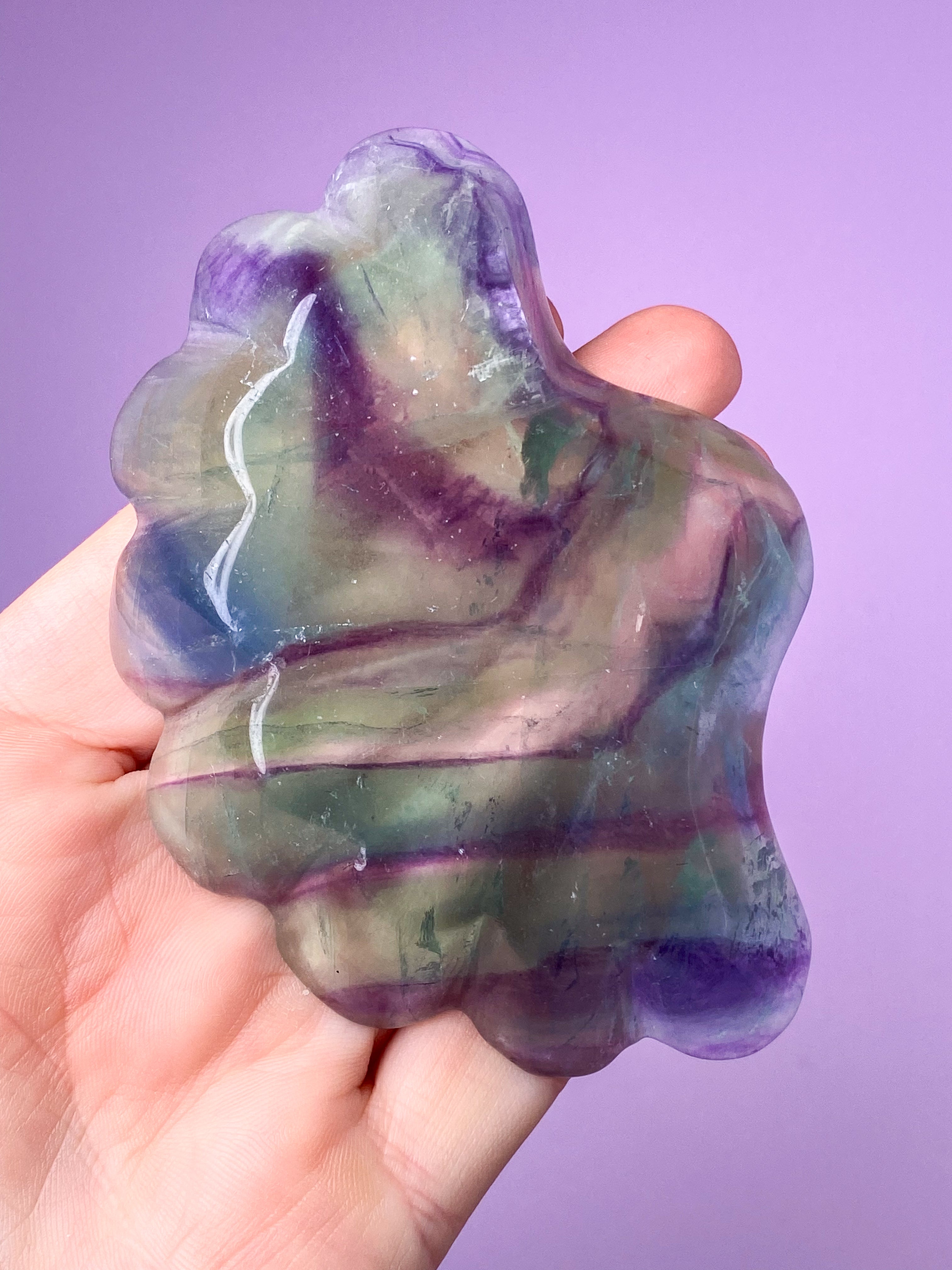 Regnbue Fluorit Muslingeskål  (Nr. 3)