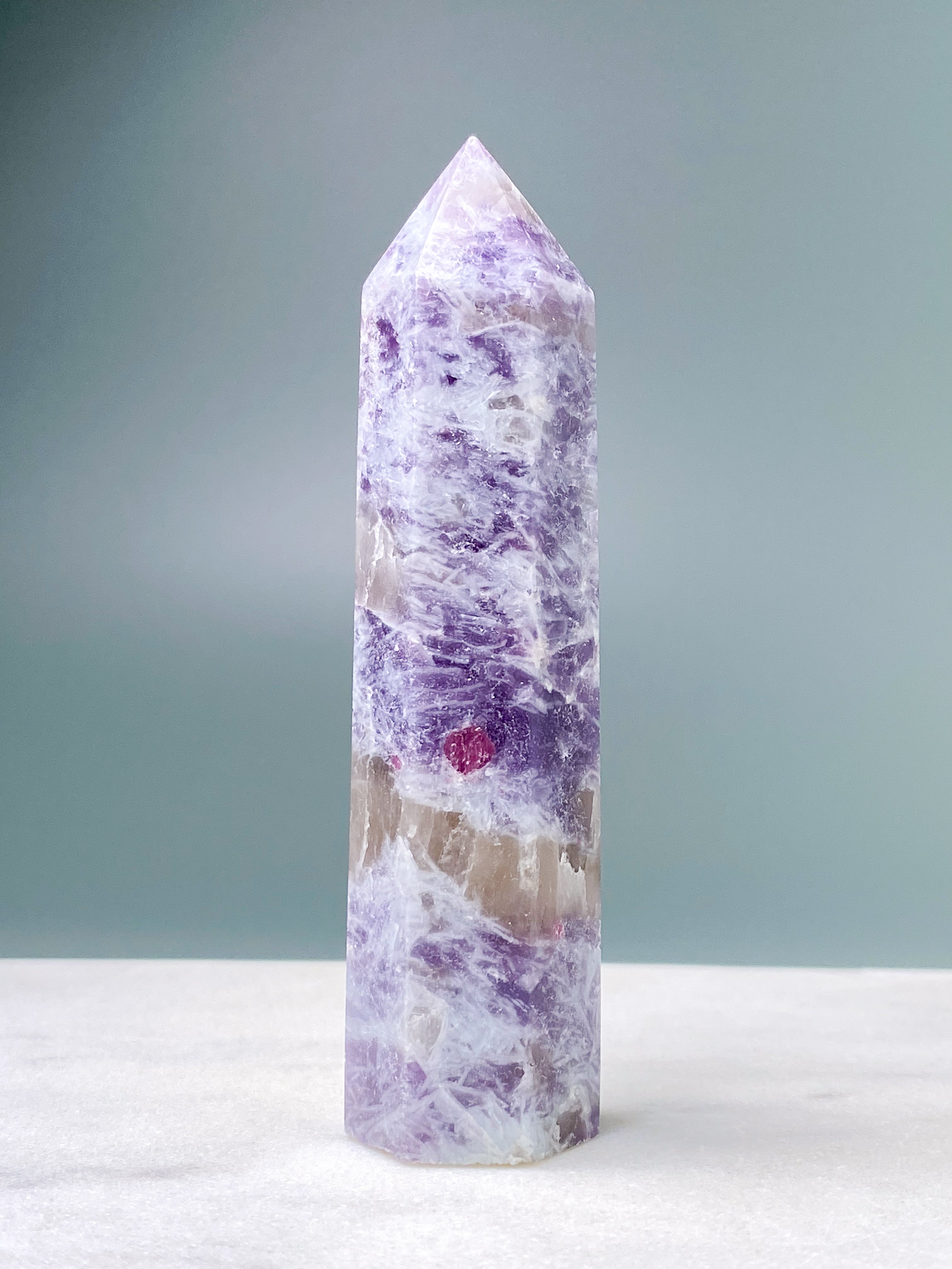 Pink Turmalin & Lepidolit Tårn (Nr. 6) Unicorn Stone