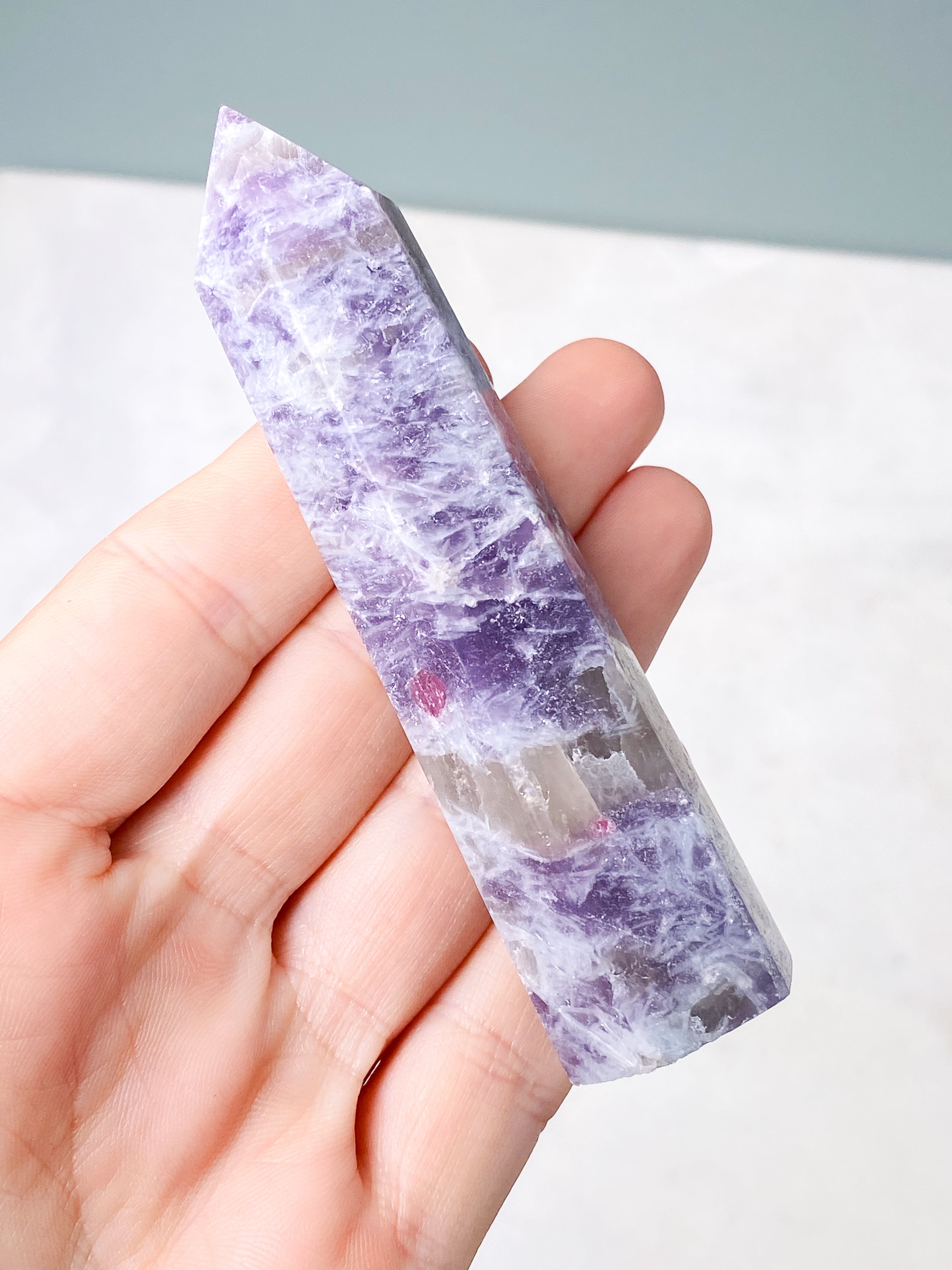 Pink Turmalin & Lepidolit Tårn (Nr. 6) Unicorn Stone
