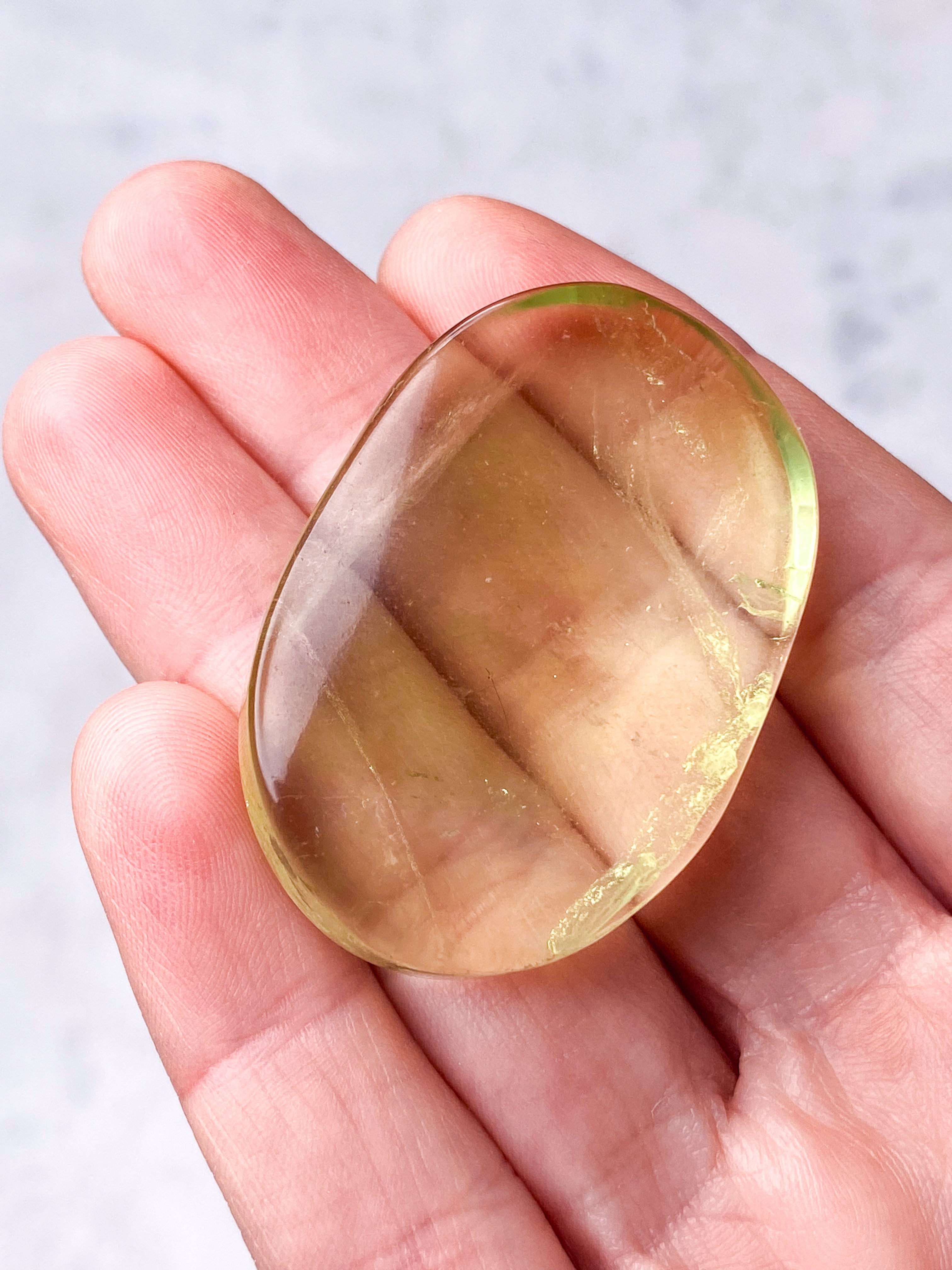 Green Apple Fluorit Palmstone (Nr. 20) (Eksklusiv)