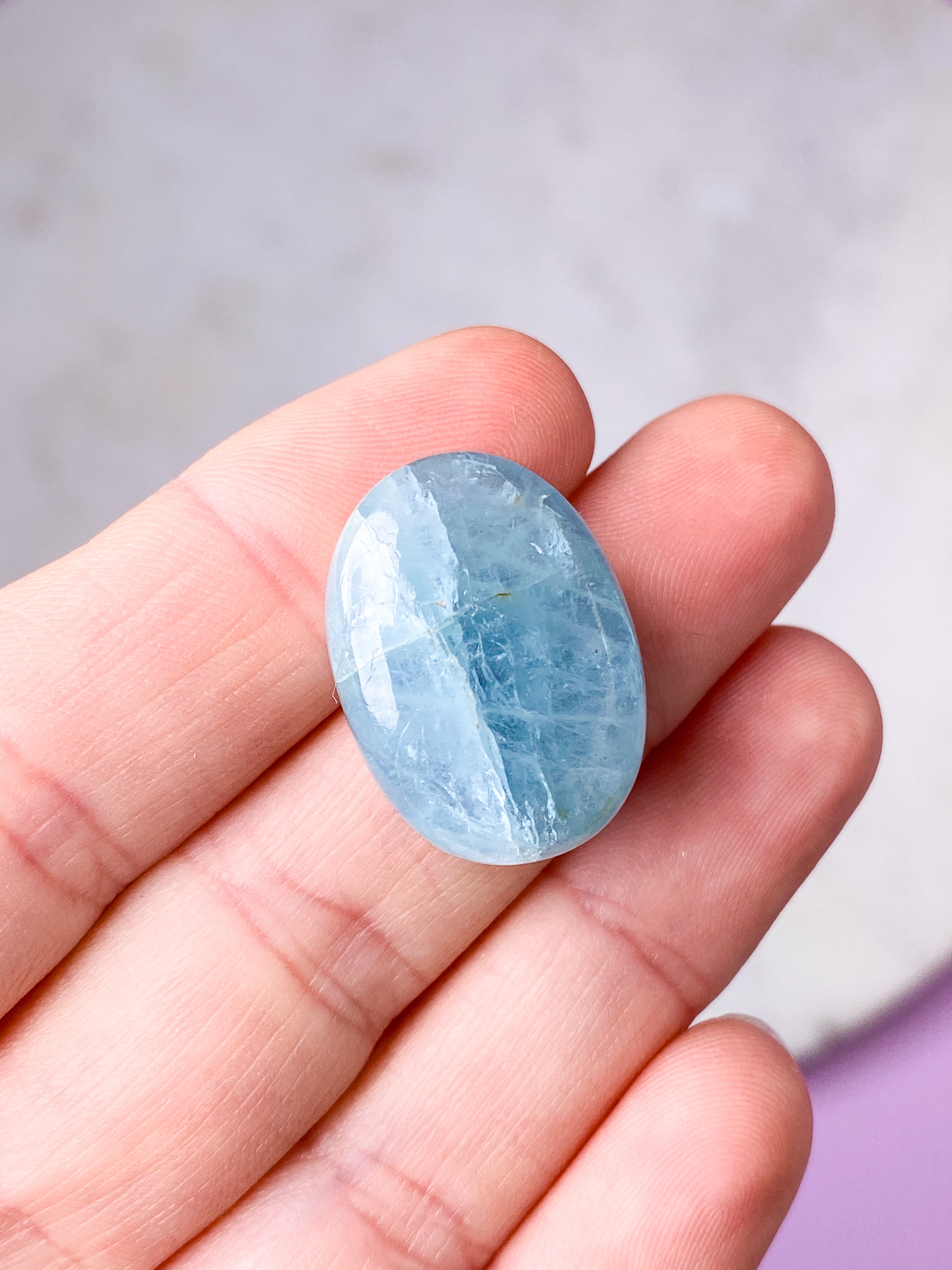 Akvamarin Poleret (Nr. 4) Eksklusiv Kvalitet