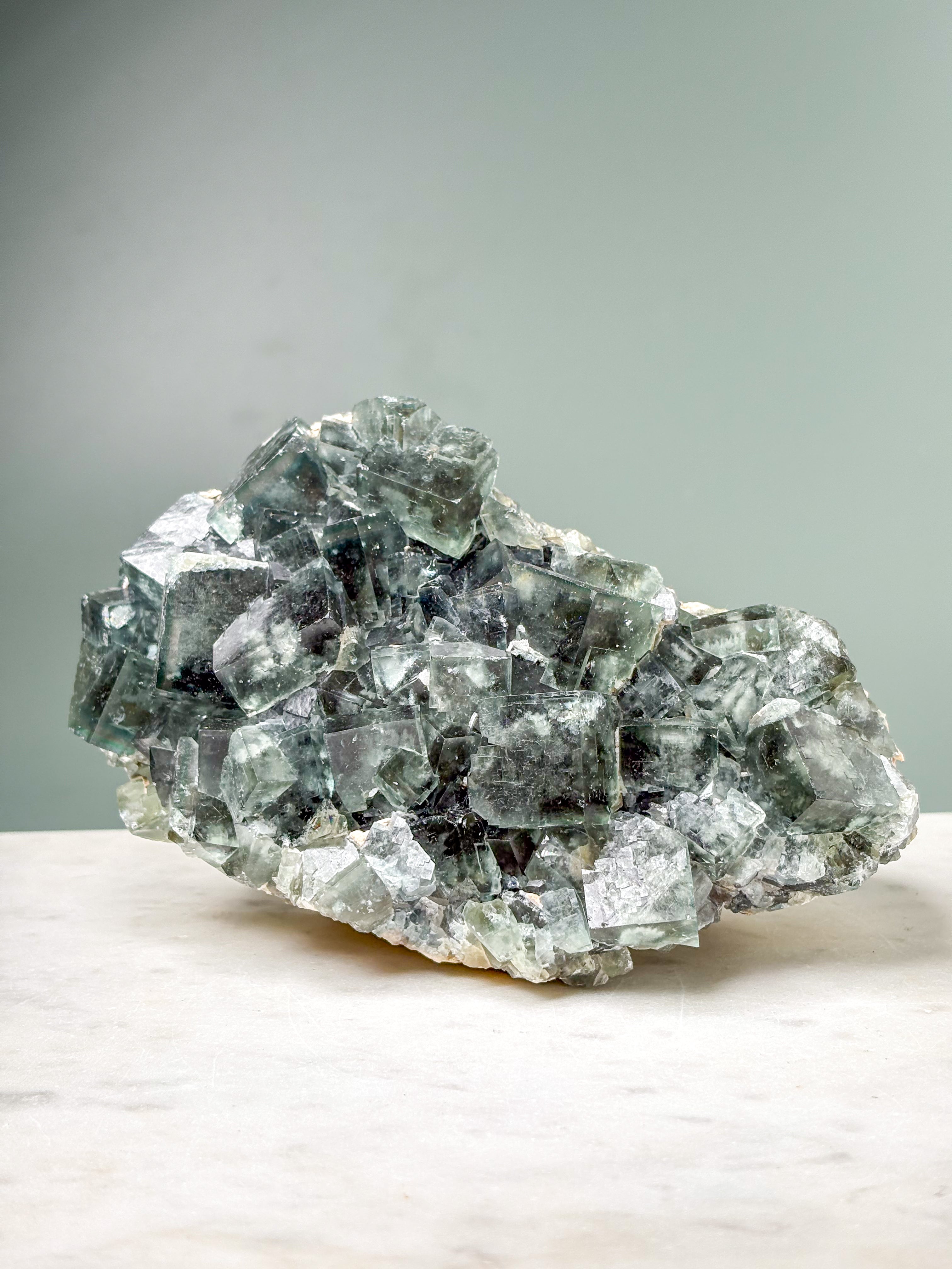 Grøn Fluorit Klynge (Nr. 5) Eksklusiv Kvalitet