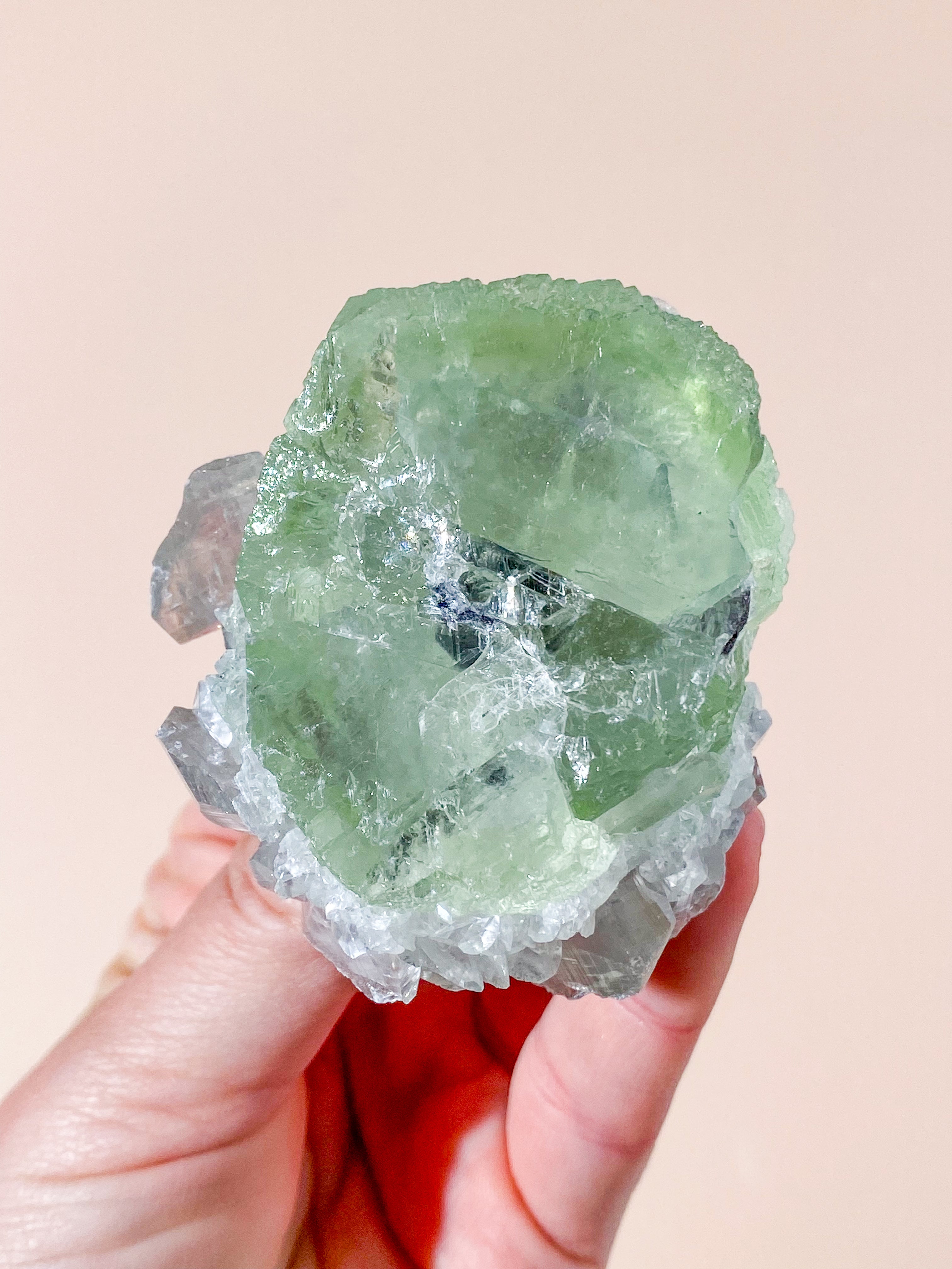 Calcit og Fluorit Klynge (Nr. 7)