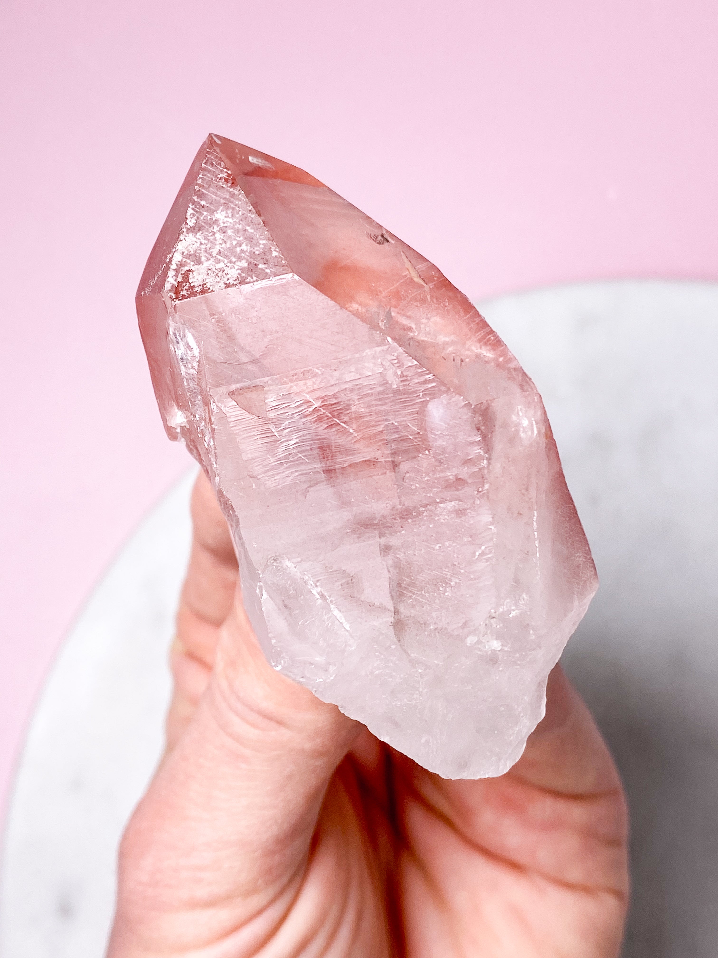 Pink Lemuria Kvarts Spids (Nr. 3)
