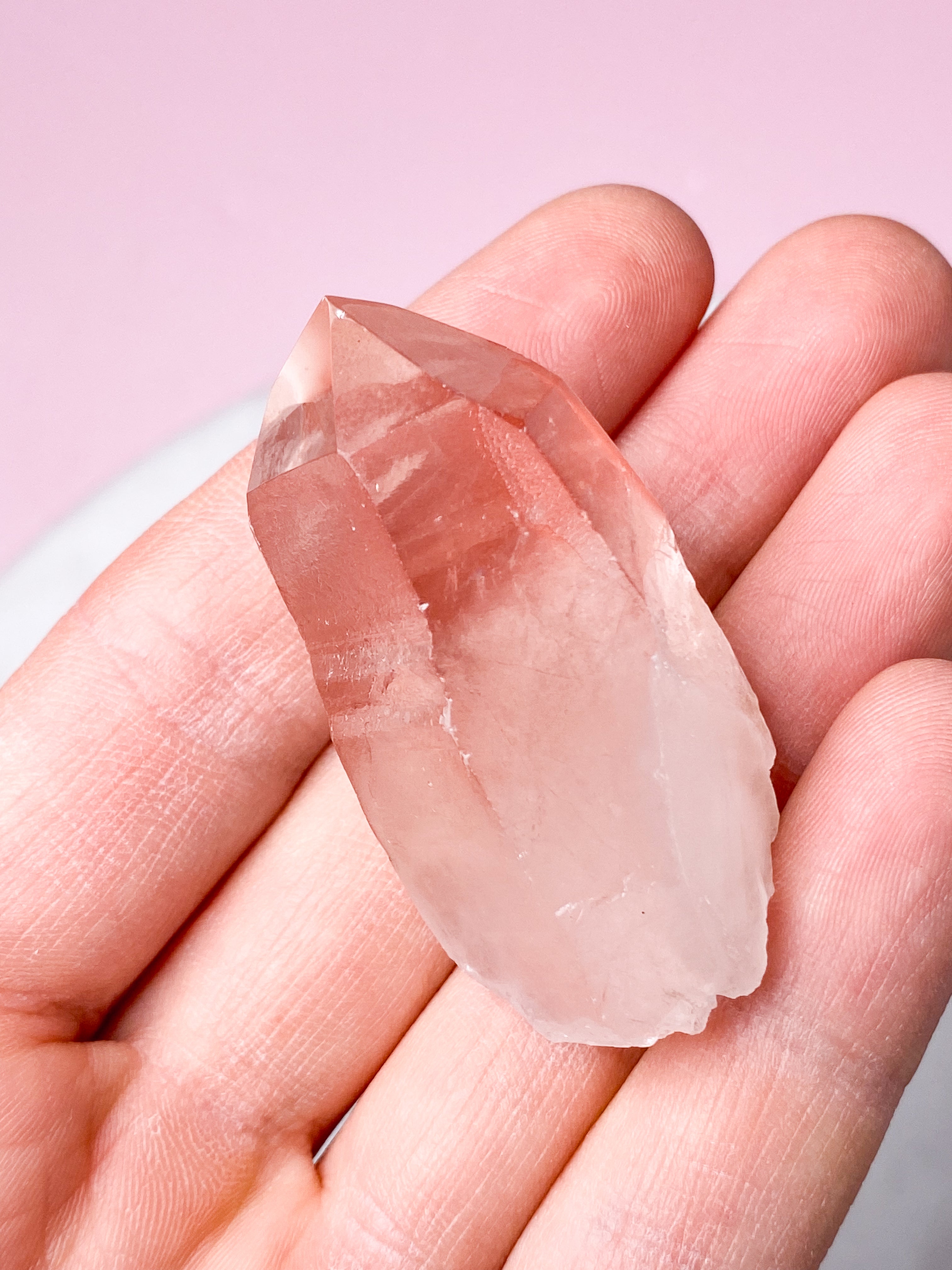 Pink Lemuria Kvarts Spids (Nr. 7)