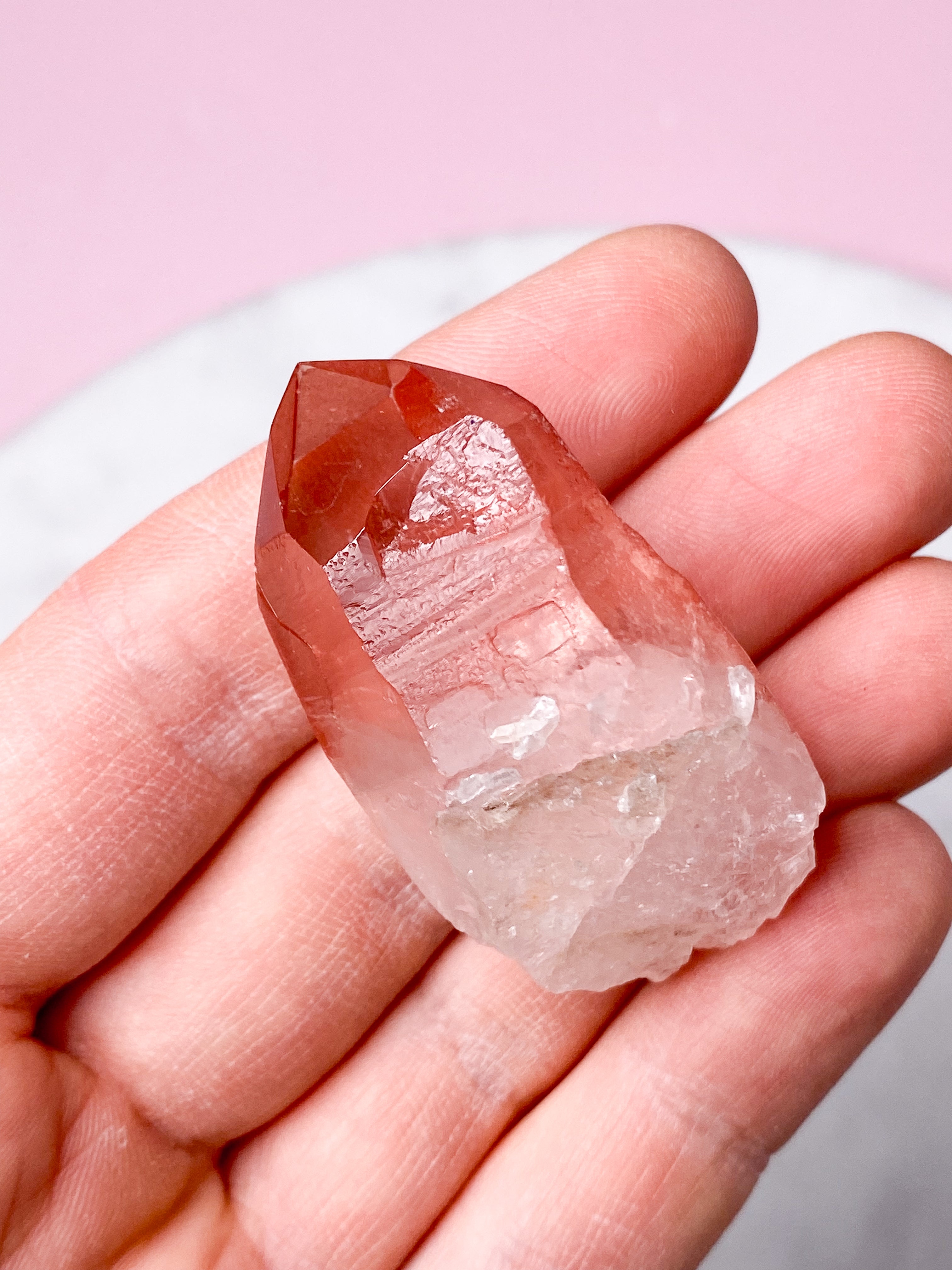 Pink Lemuria Kvarts Spids (Nr. 7)