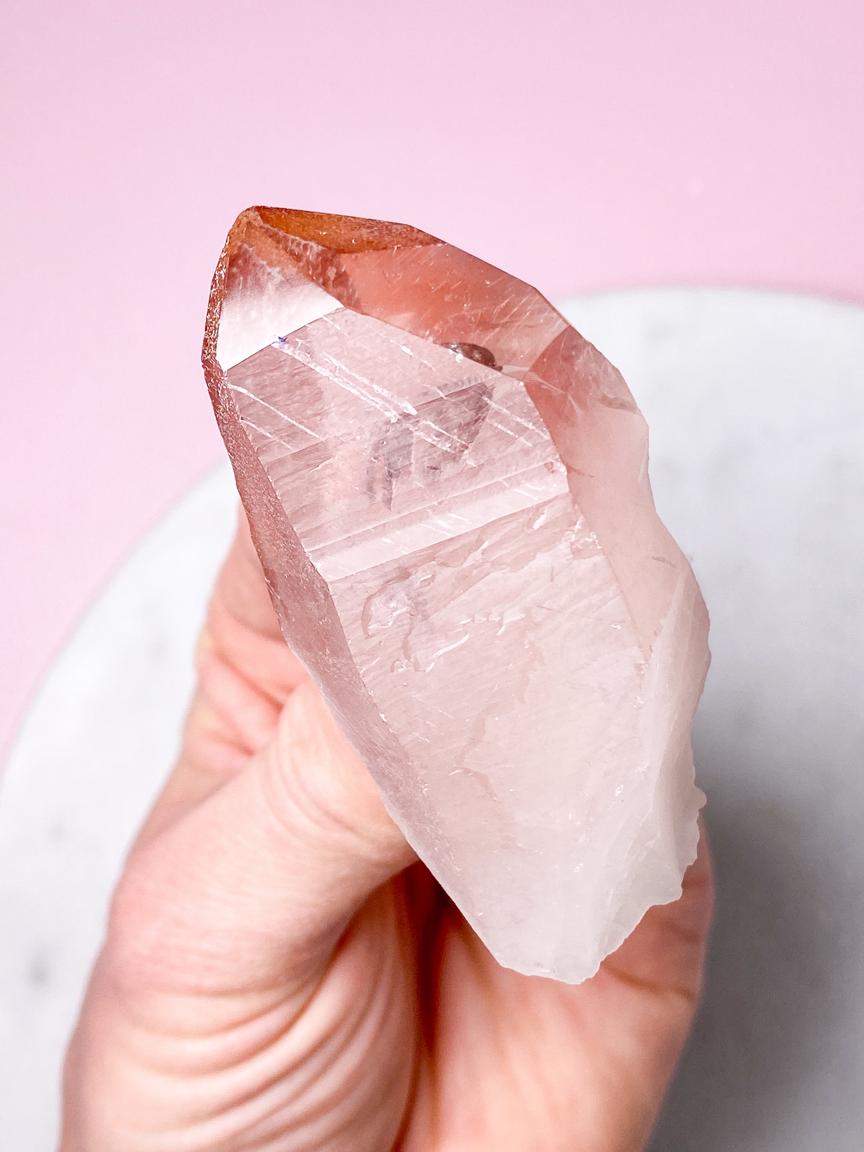 Pink Lemuria Kvarts Spids (Nr. 8)