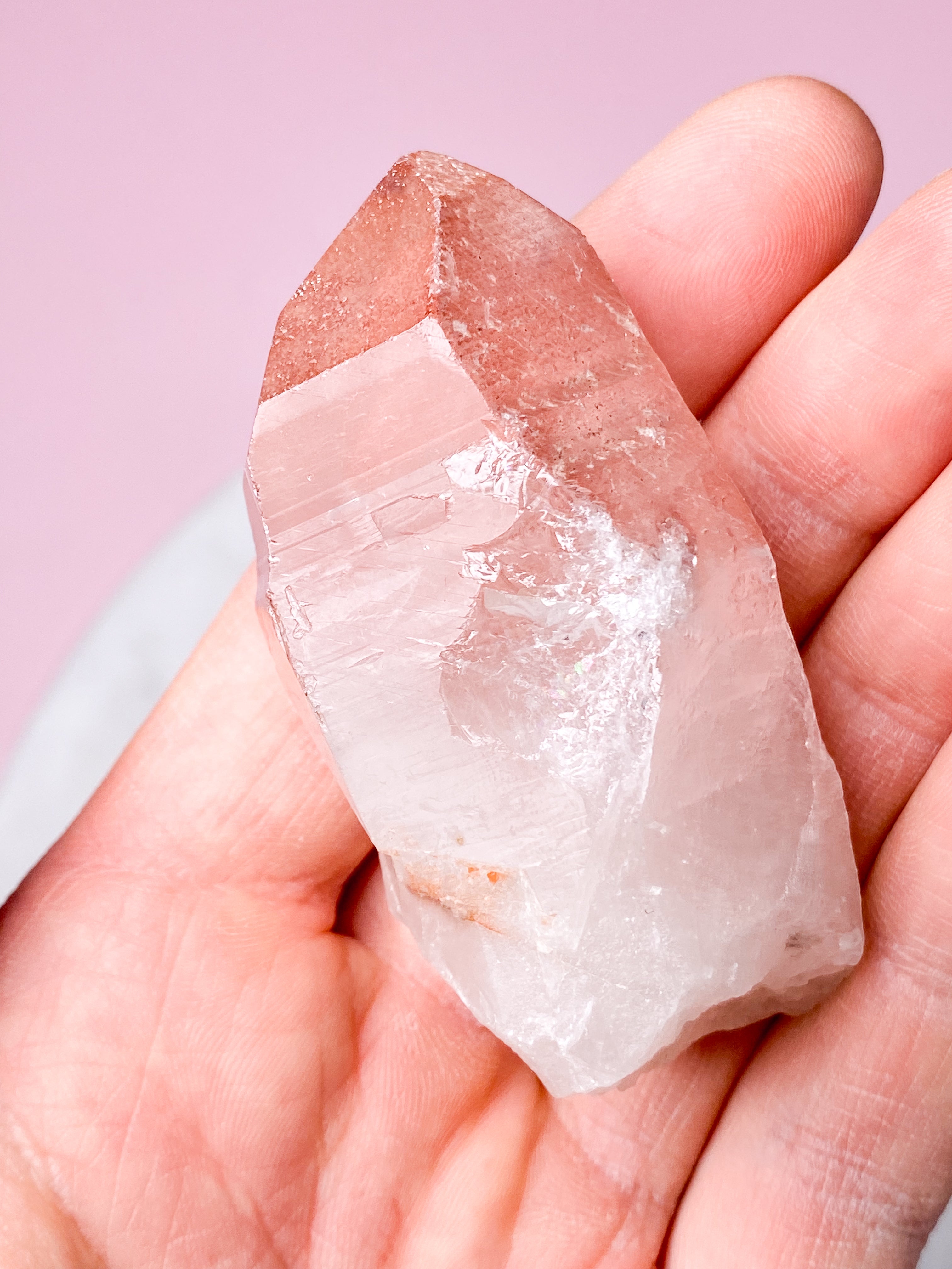 Pink Lemuria Kvarts Spids (Nr. 8)