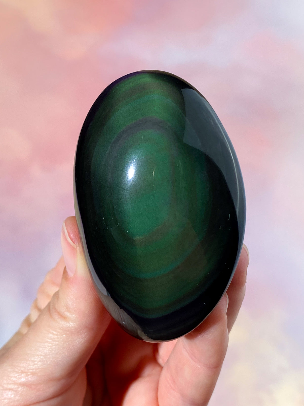 Regnbue Obsidian Palmstone (Nr. 3)