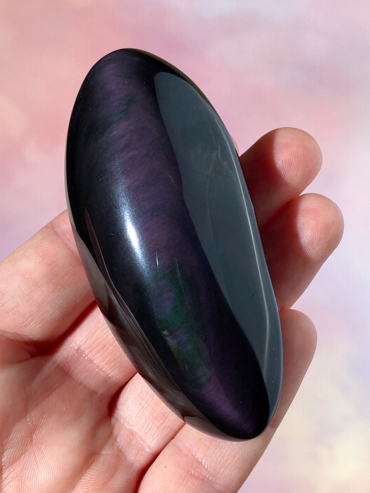 Regnbue Obsidian Palmstone (Nr. 6)