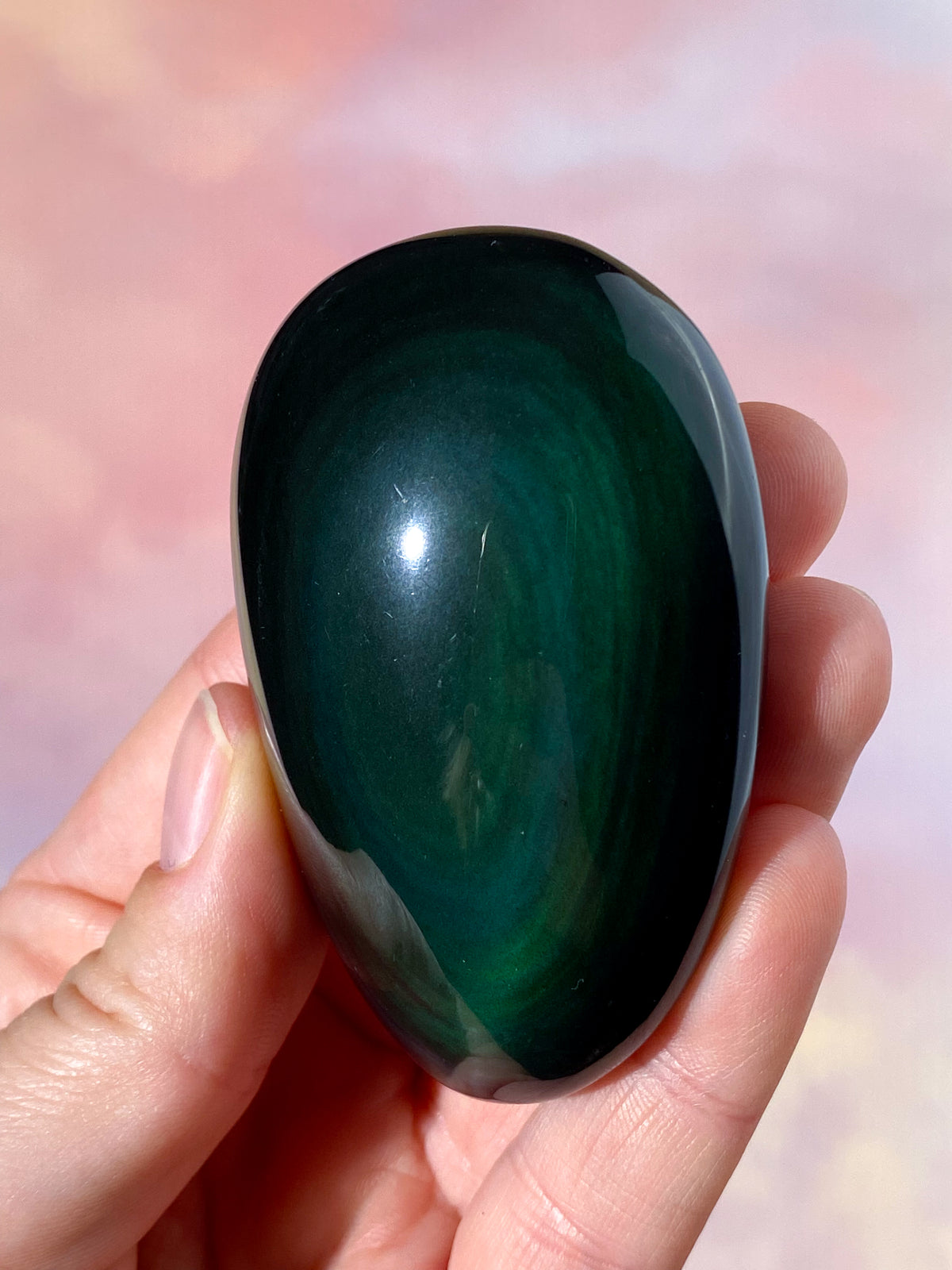 Regnbue Obsidian Palmstone (Nr. 8)