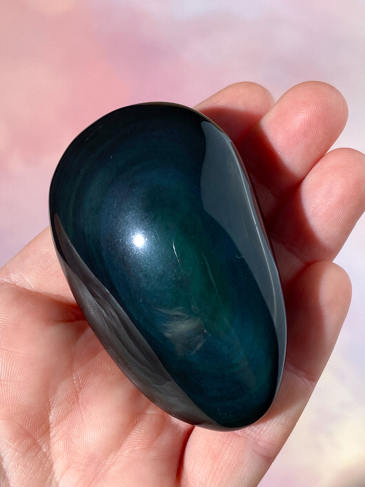 Regnbue Obsidian Palmstone (Nr. 8)