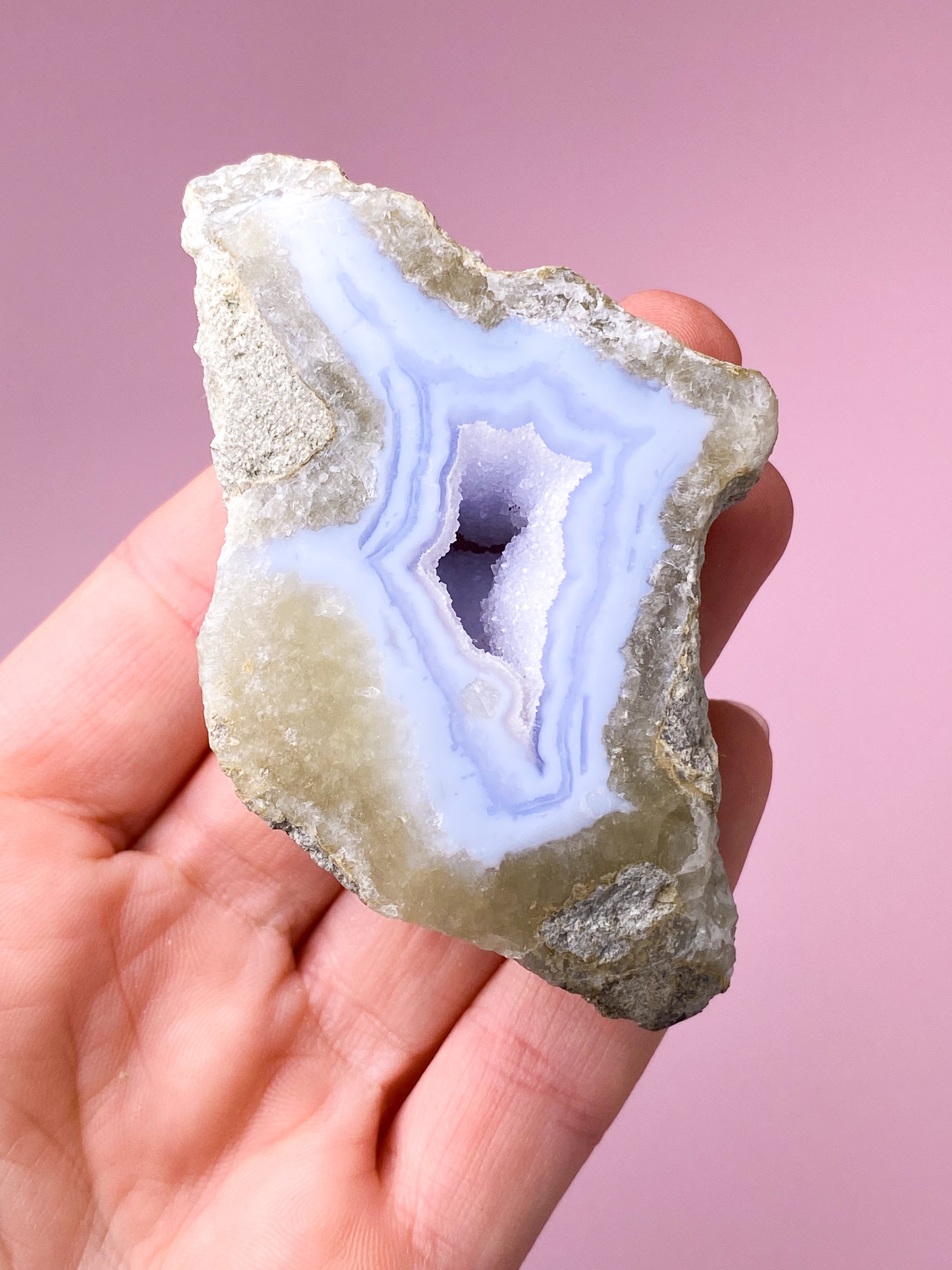 Blonde Agat Poleret Geode (Nr. 7)