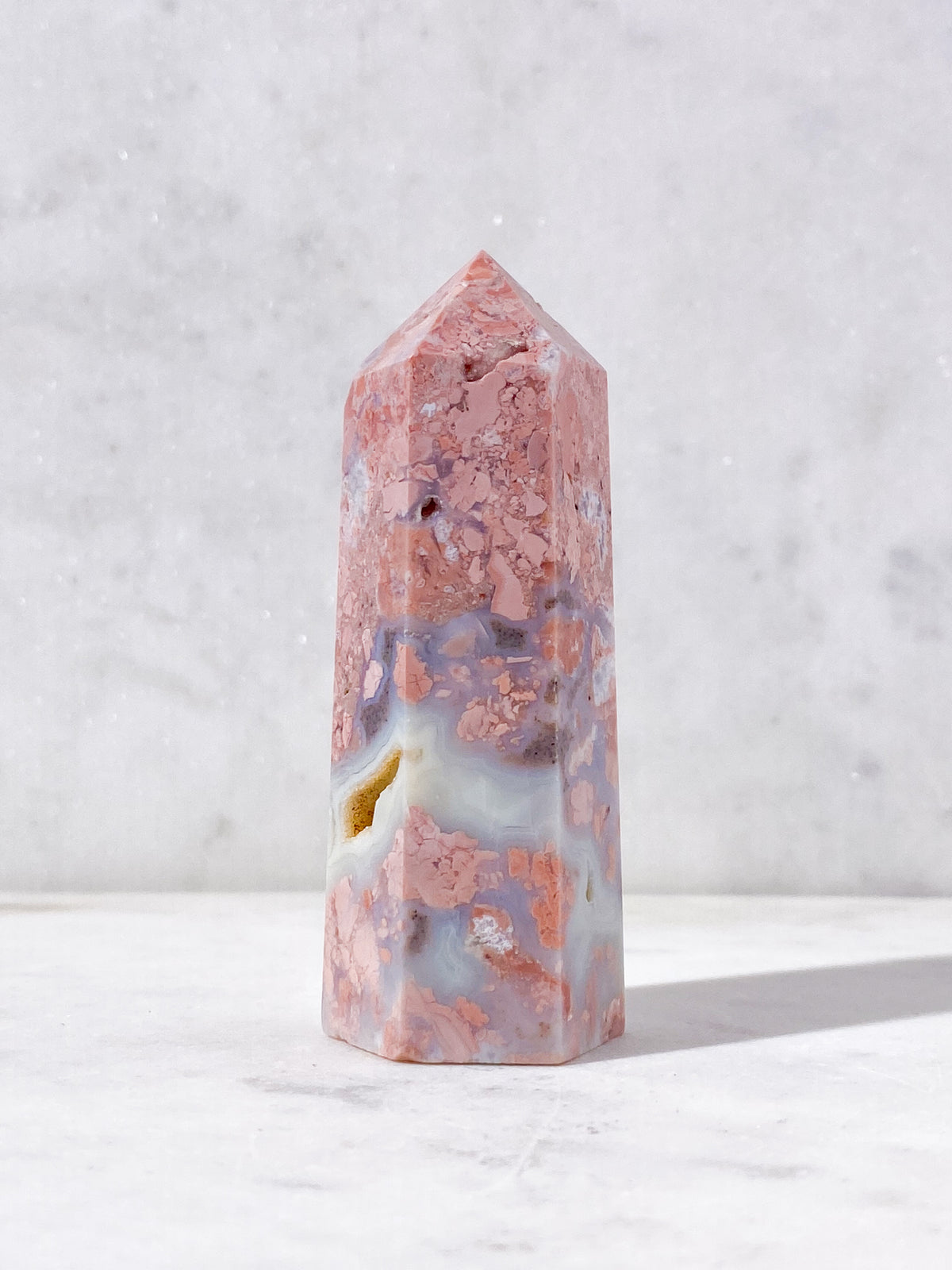 Pink Cotton Candy Agat Tårn (Nr. 4)