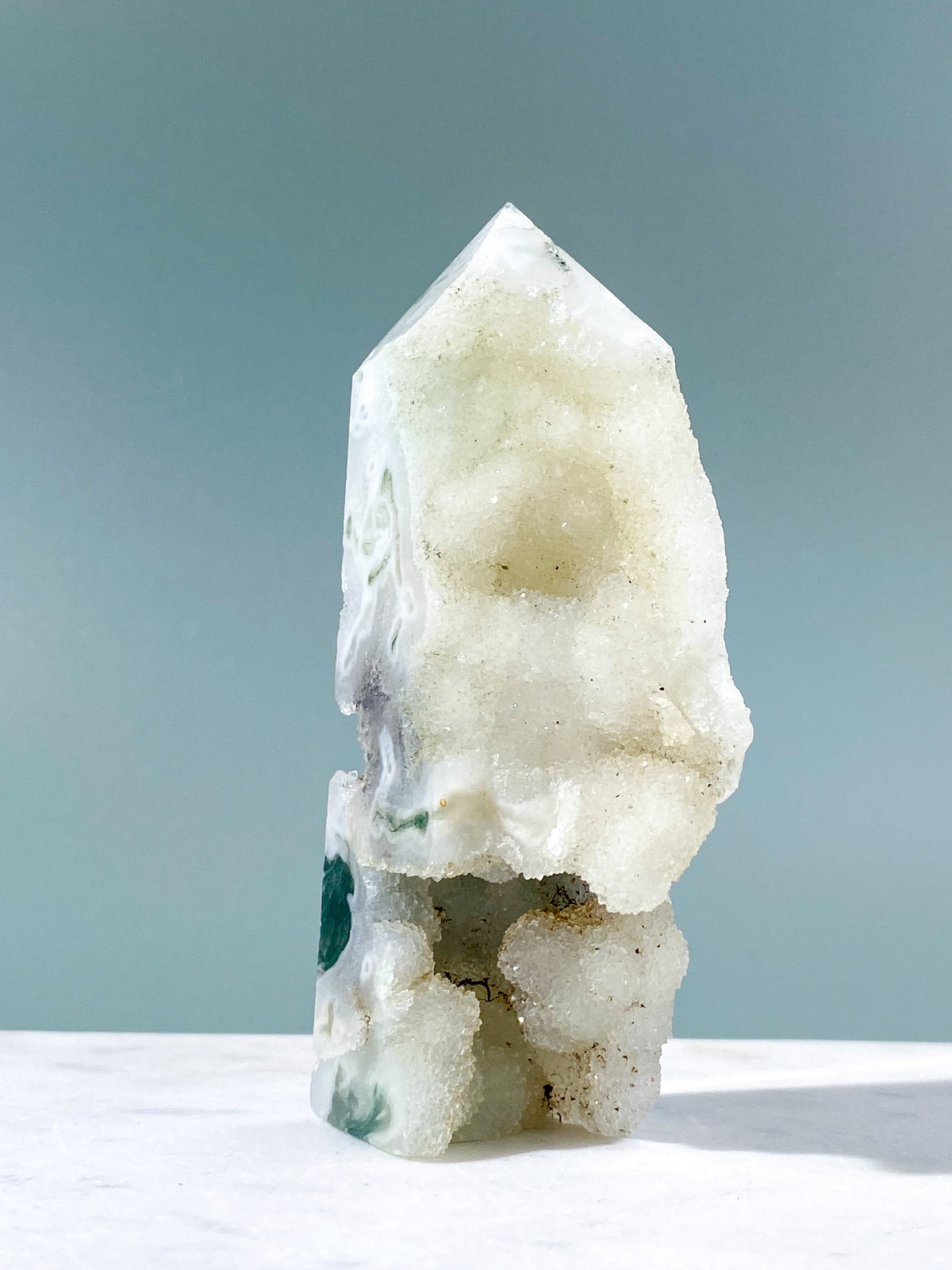 Druzy Moss Agate Tower (No. 3)