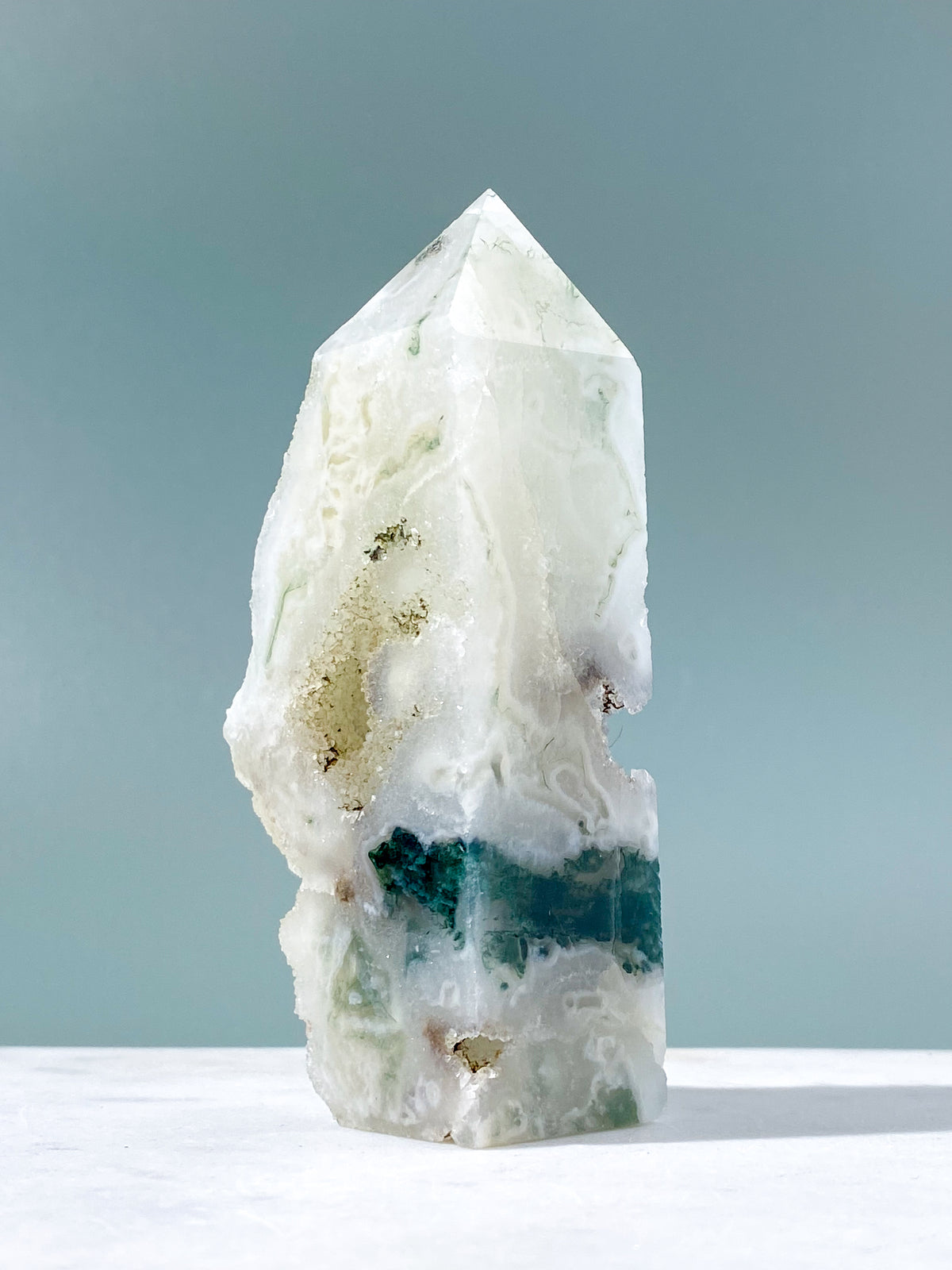 Druzy Moss Agate Tower (No. 3)