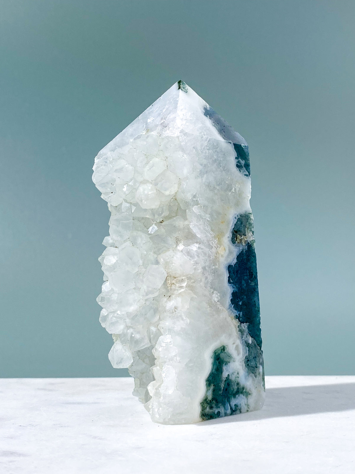 Druzy Moss Agate Tower (No. 5)