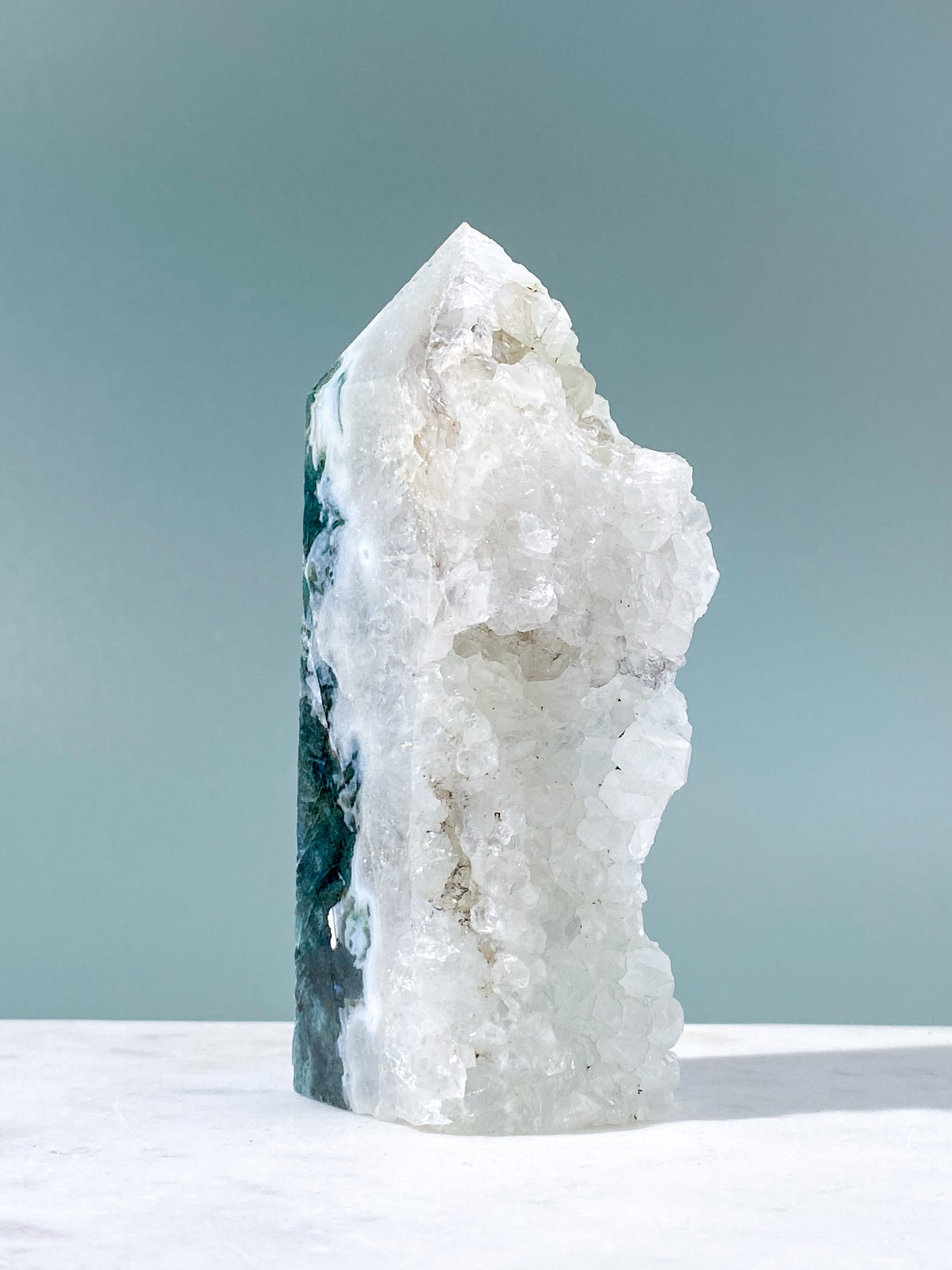 Druzy Moss Agate Tower (No. 6)