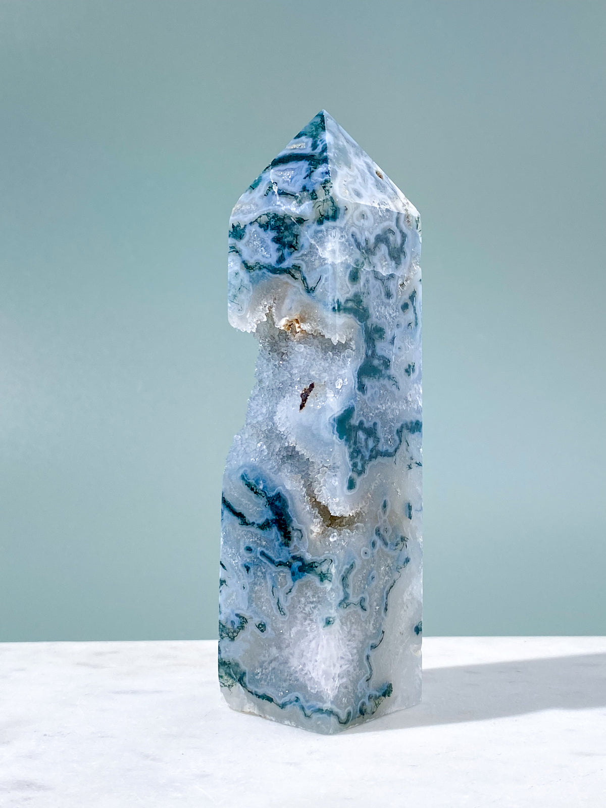Druzy Mos Agat Tårn (Nr. 9)