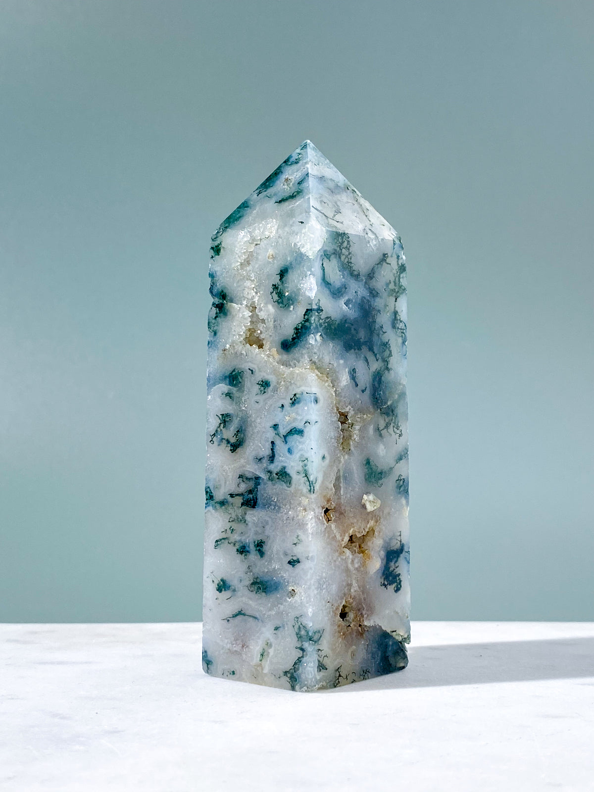 Druzy Mos Agat Tårn (Nr. 13)