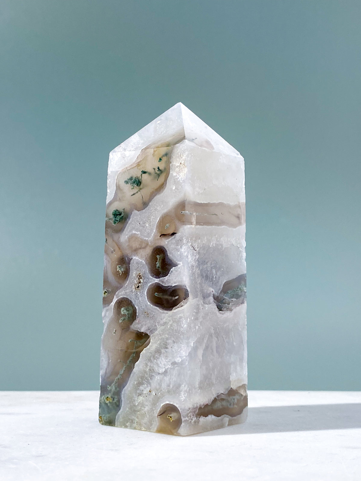 Druzy Mos Agat Tårn (Nr. 15)