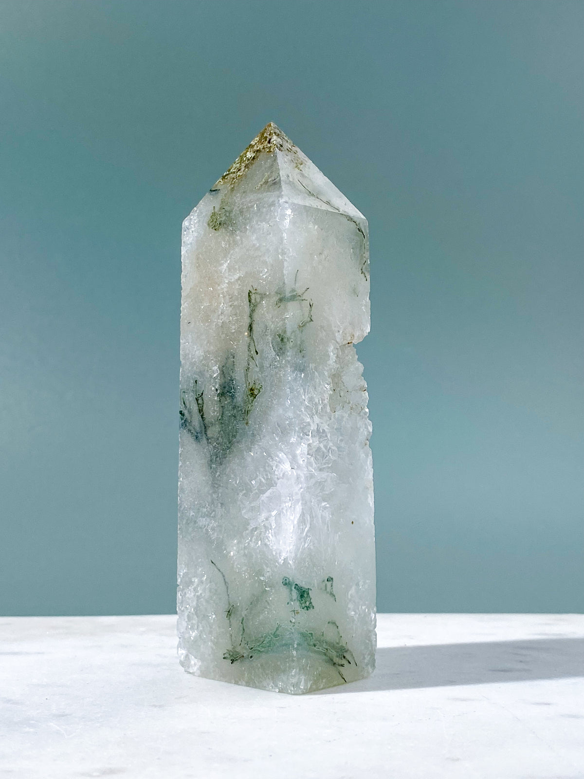 Druzy Moss Agate Tower (No. 16)