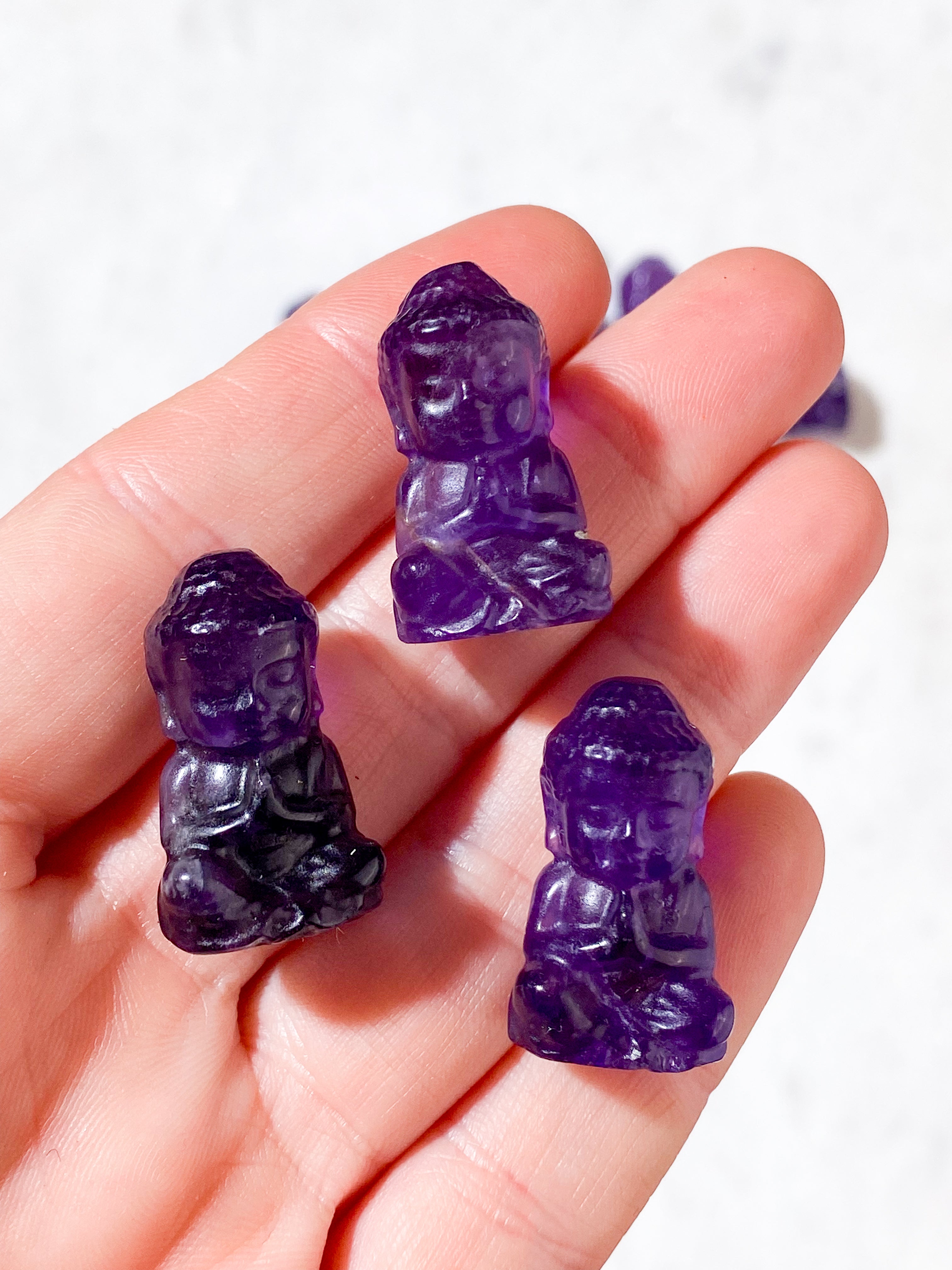 Ametyst Mini Lomme Buddha
