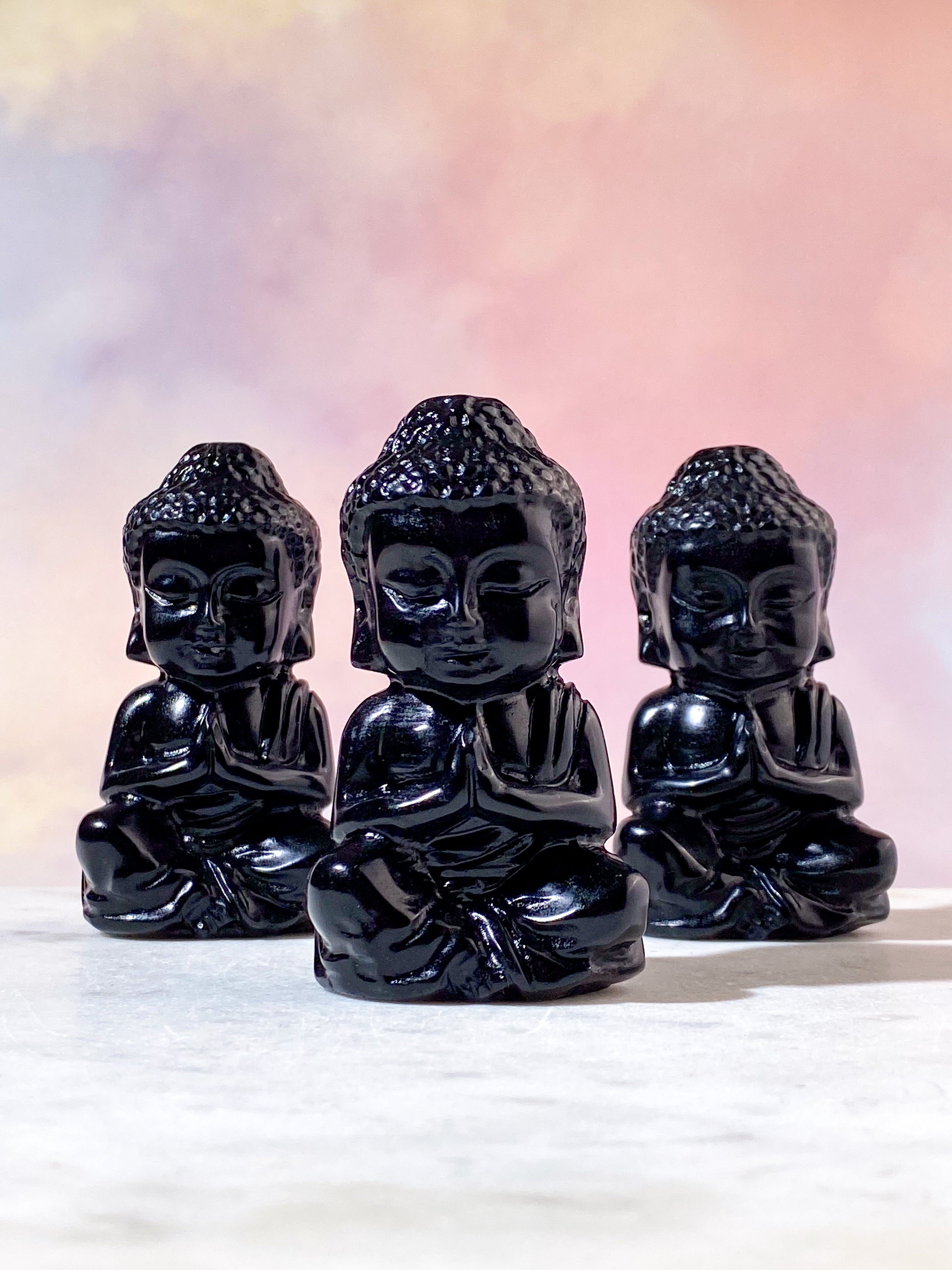 Sort Obsidian Buddha