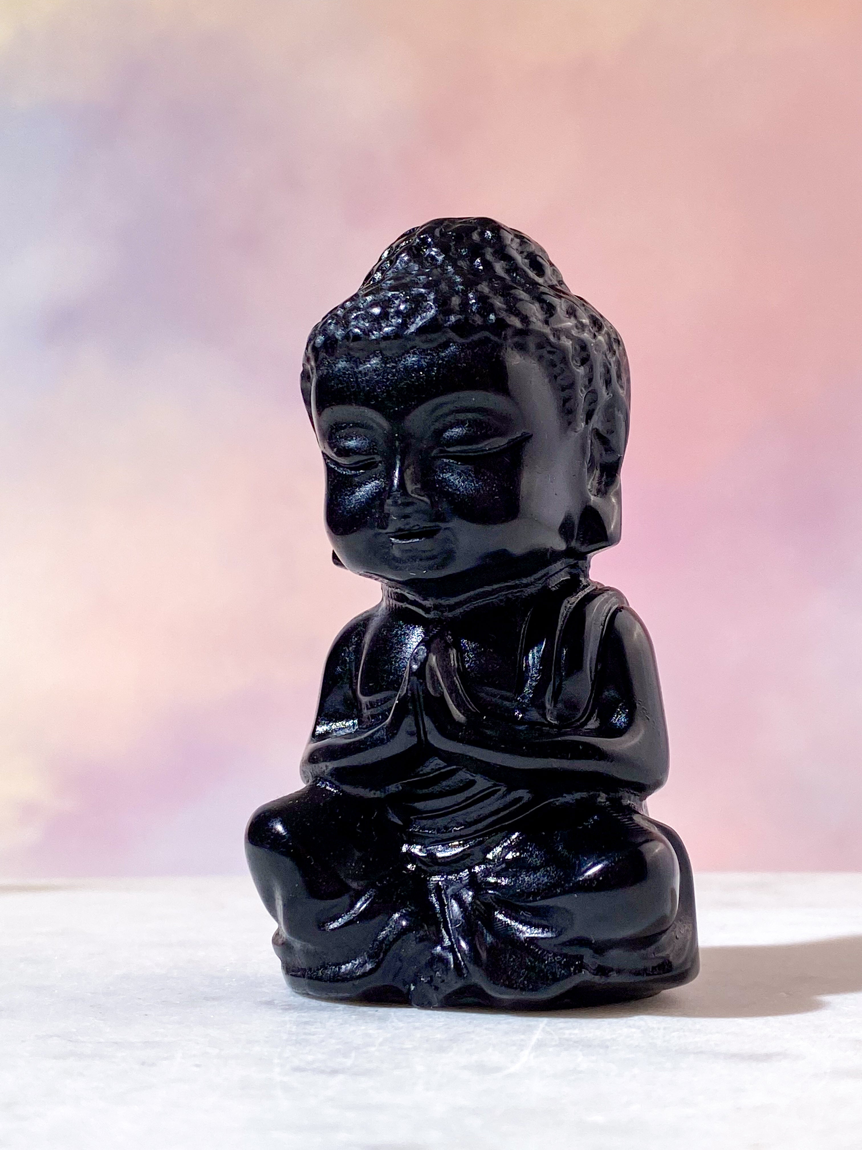 Sort Obsidian Buddha