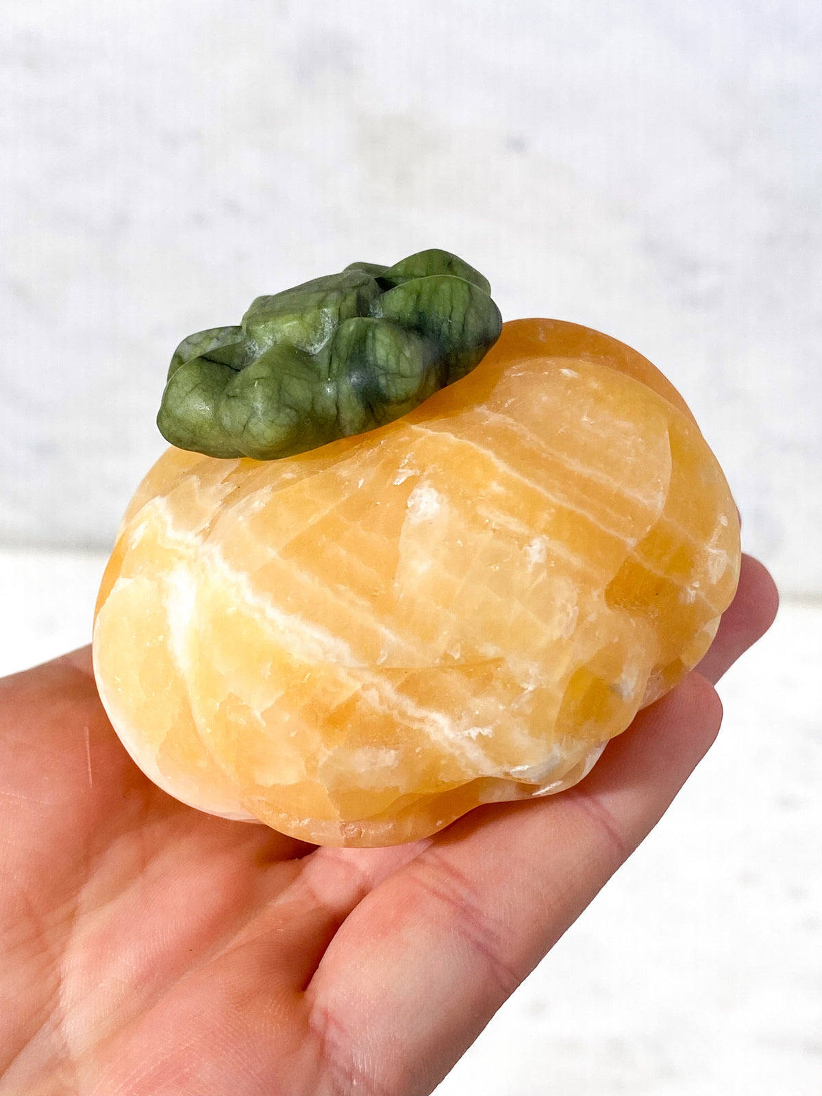 Orange Calcit Græskar M. Jade (Nr. 5)
